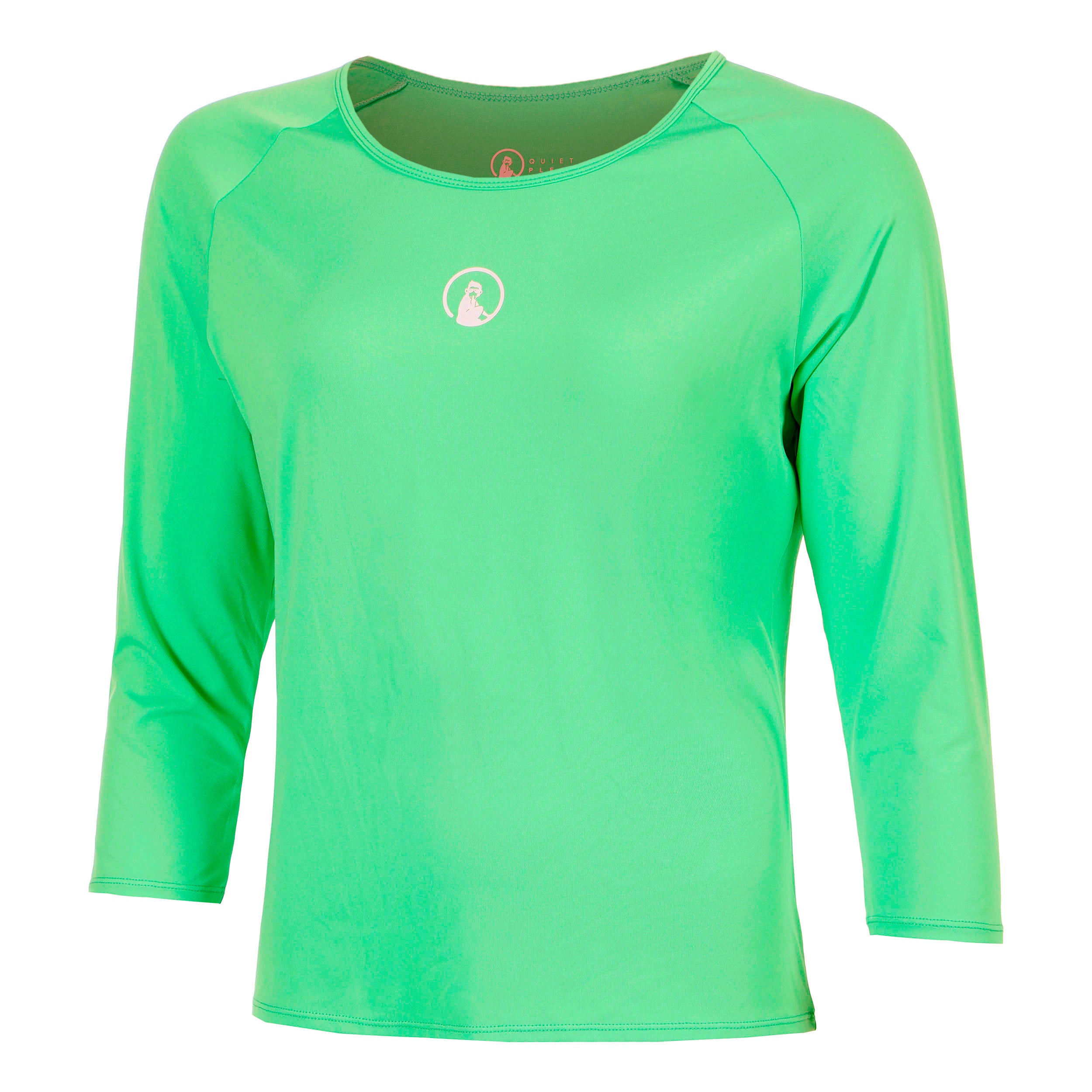 Quiet Please Joy Longsleeve Damen - grün, weiß