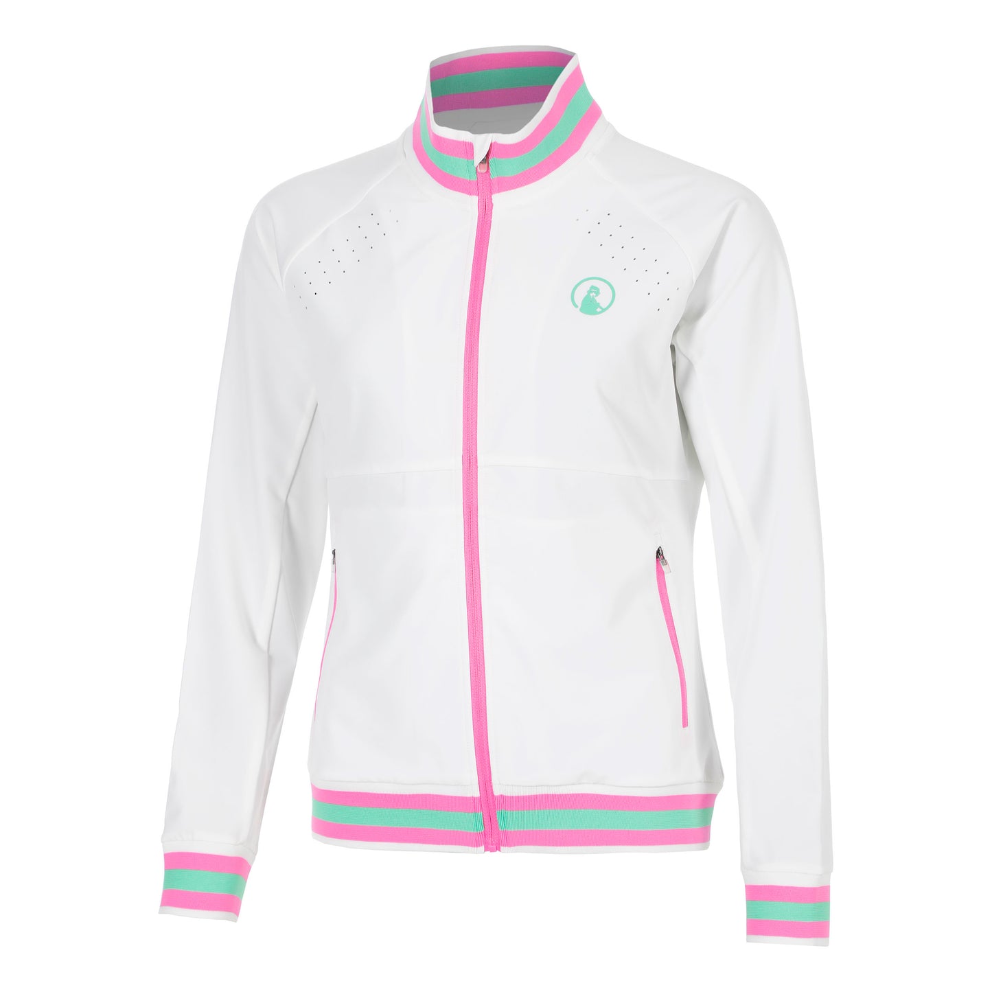 Quiet Please Joy Tipping Trainingsjacke Damen - weiß, grün