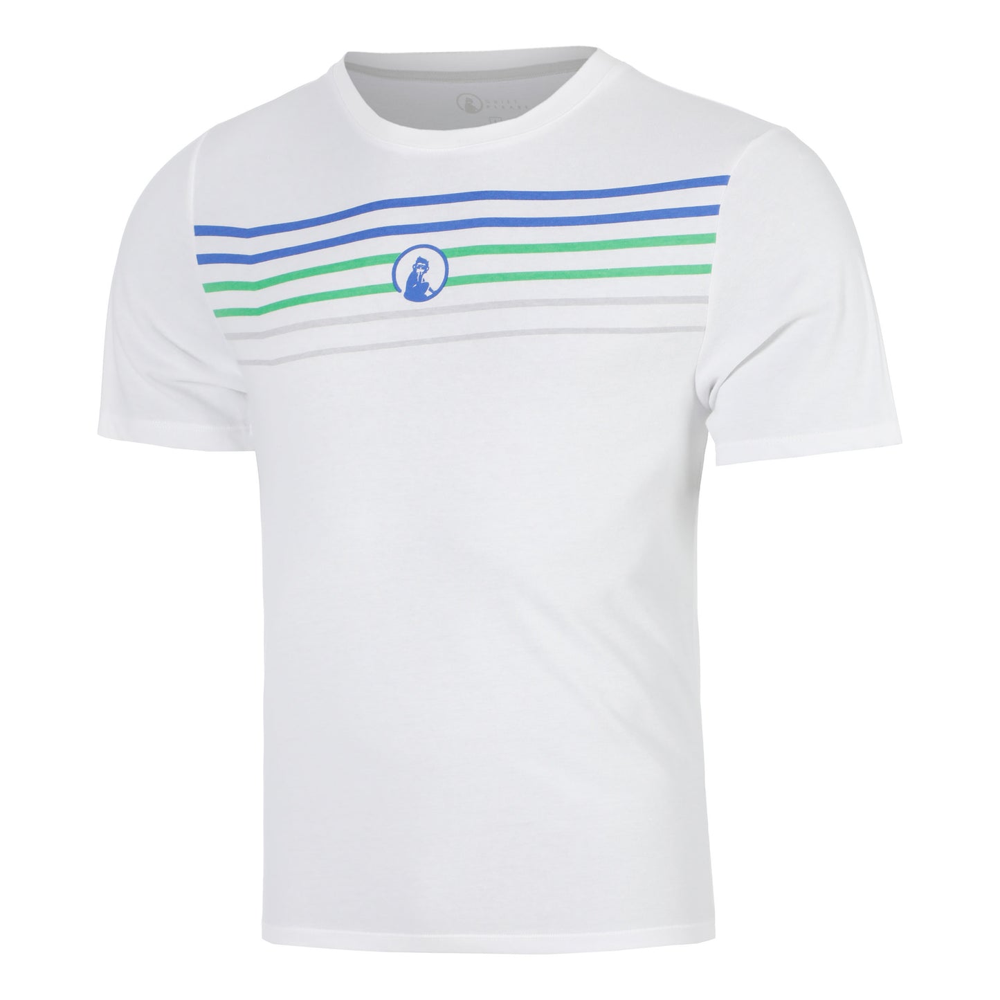 Quiet Please Trainings Stripe T-Shirt Men - white, orange