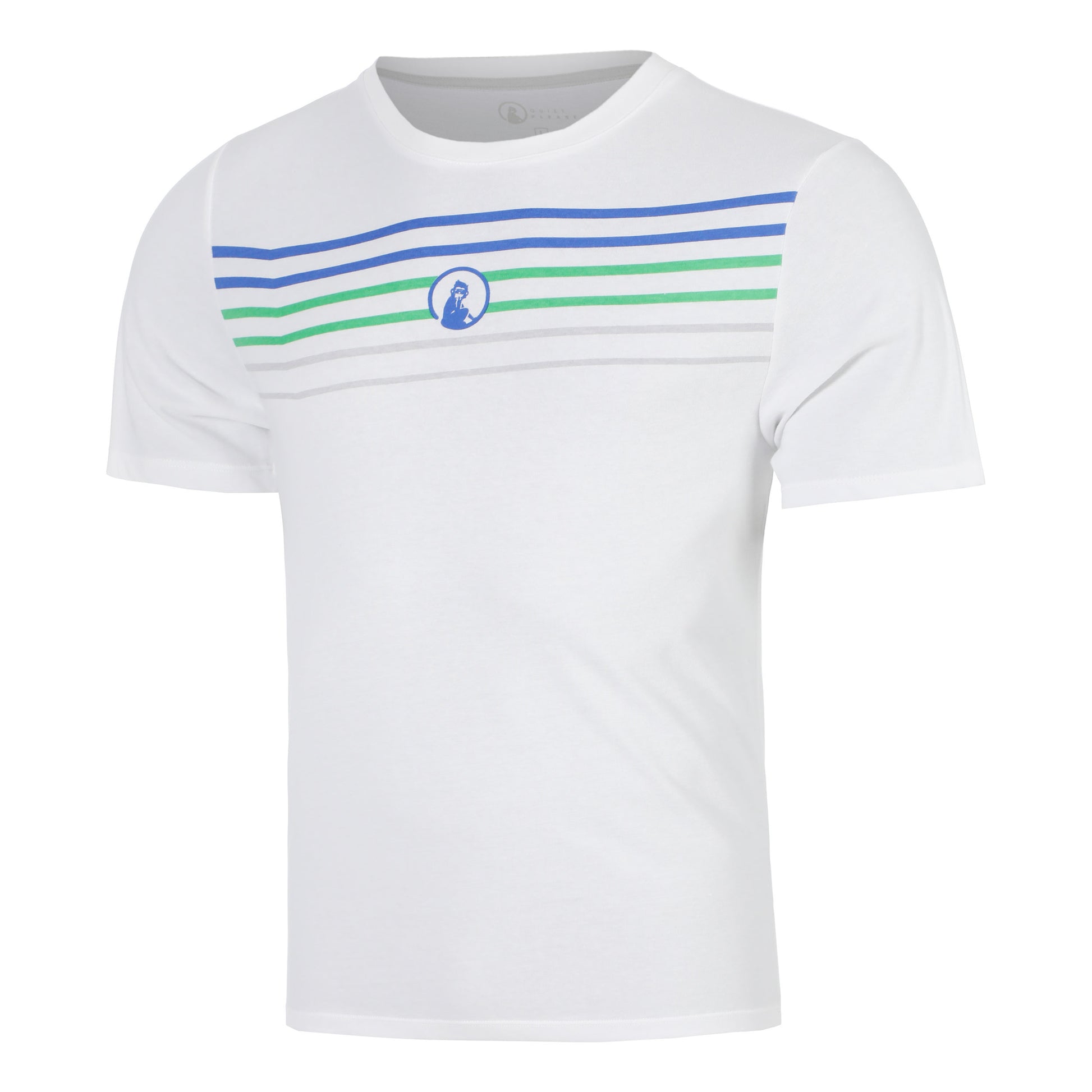 Quiet Please Trainings Stripe T-Shirt Men - white, orange