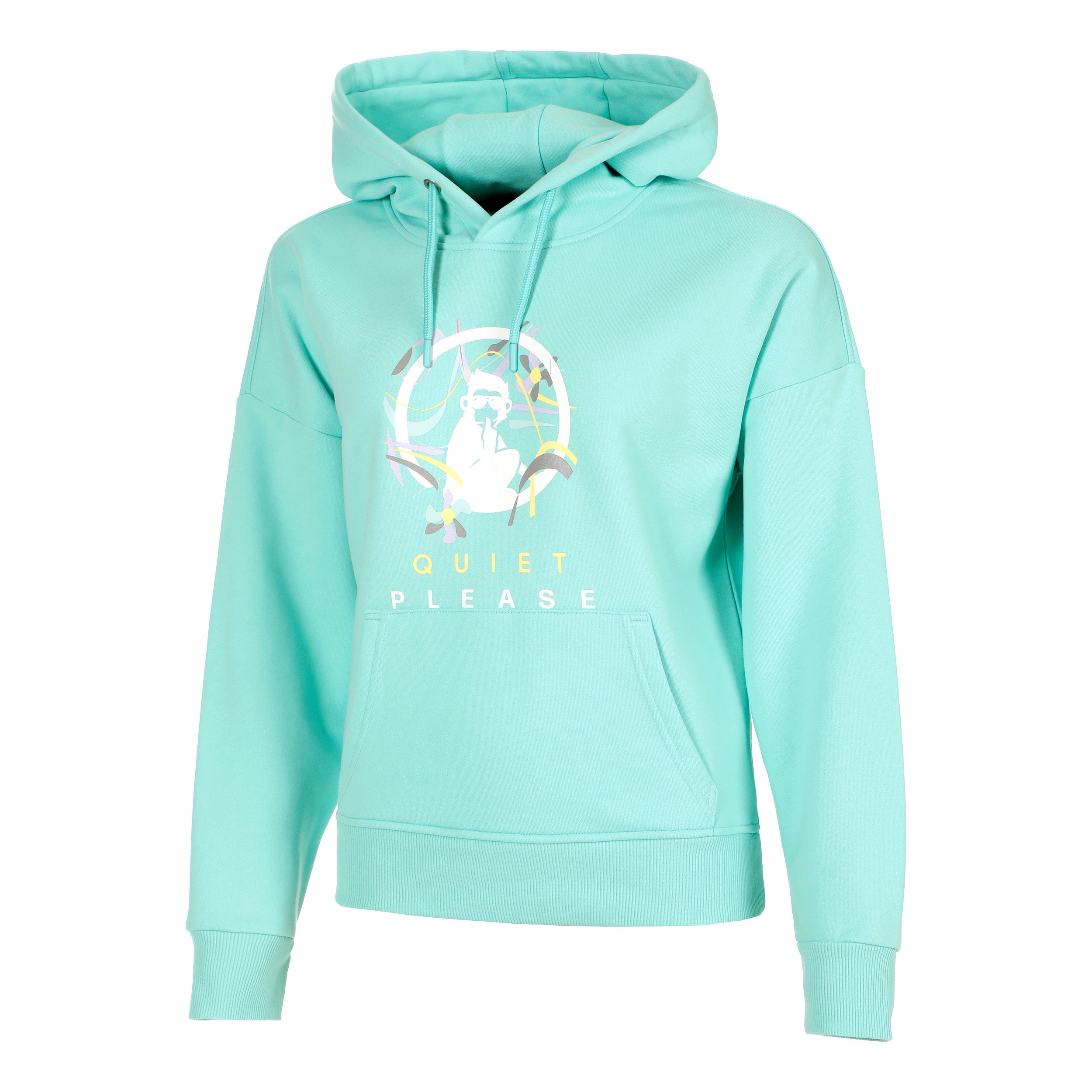 Quiet Please Wild Sketchy Hoody Damen-Türkis,Mehrfarbig