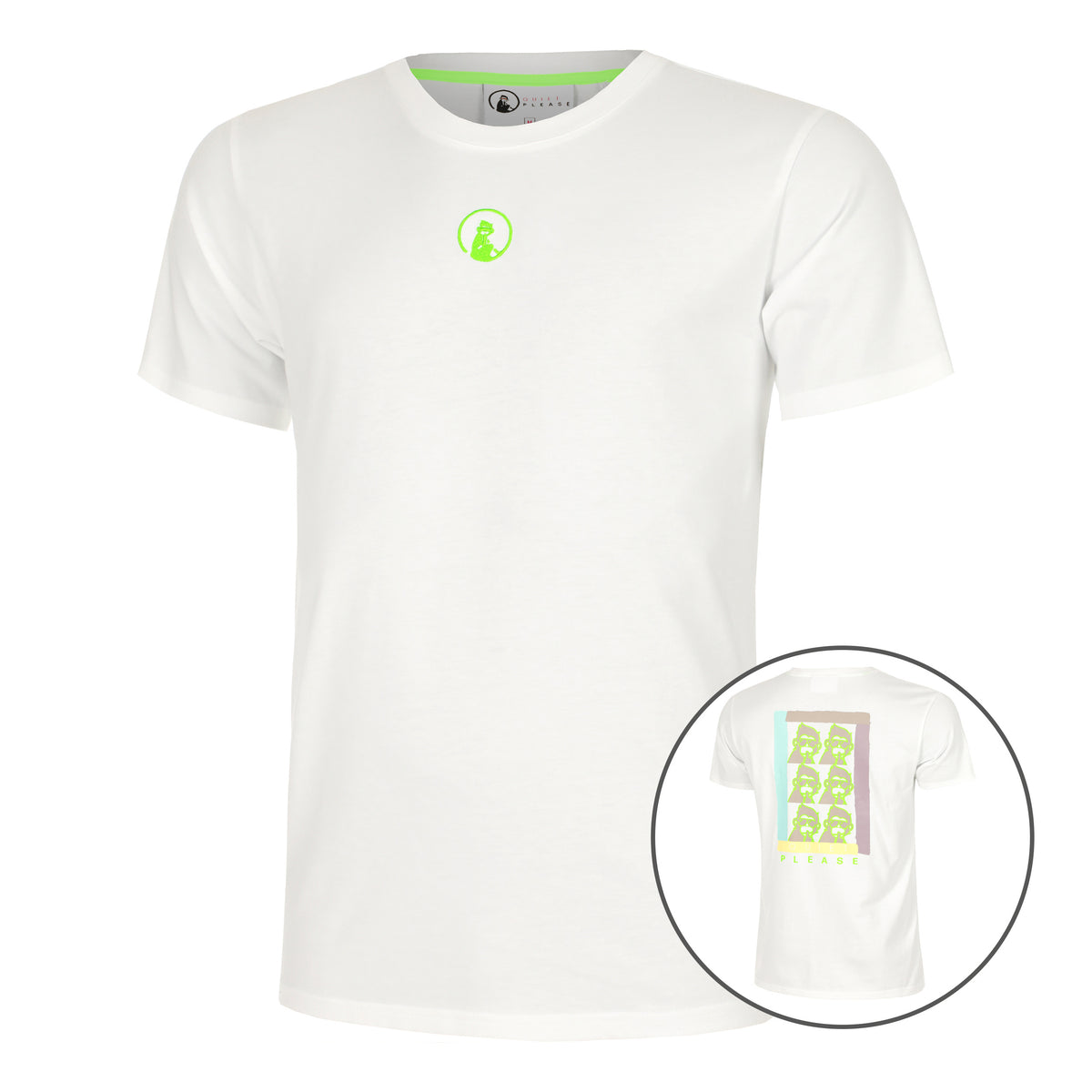 Quiet Please Wild Collage T-Shirt Men-White,Multicoloured