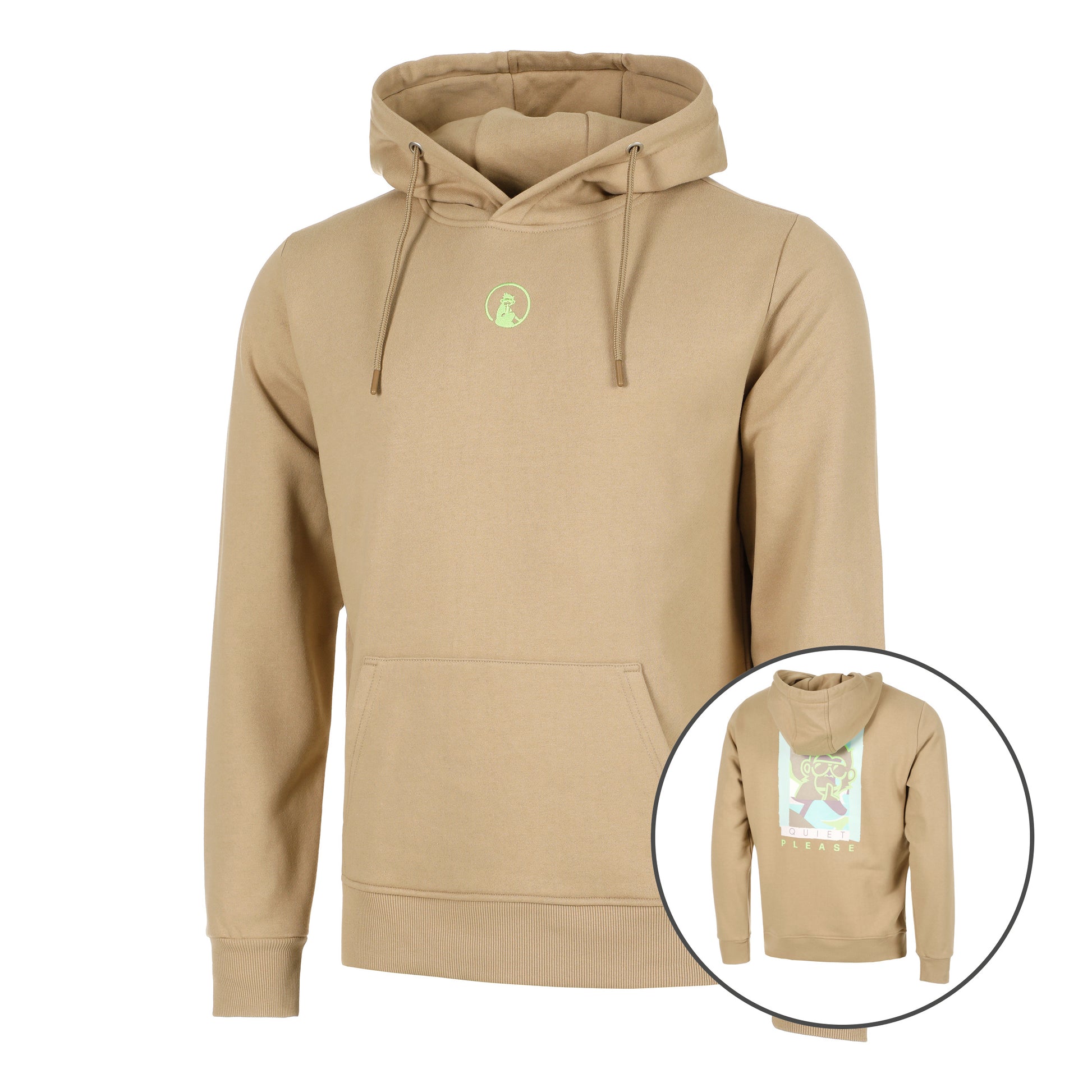 Quiet Please Wild Collage Hoody Men-Beige,Multicoloured