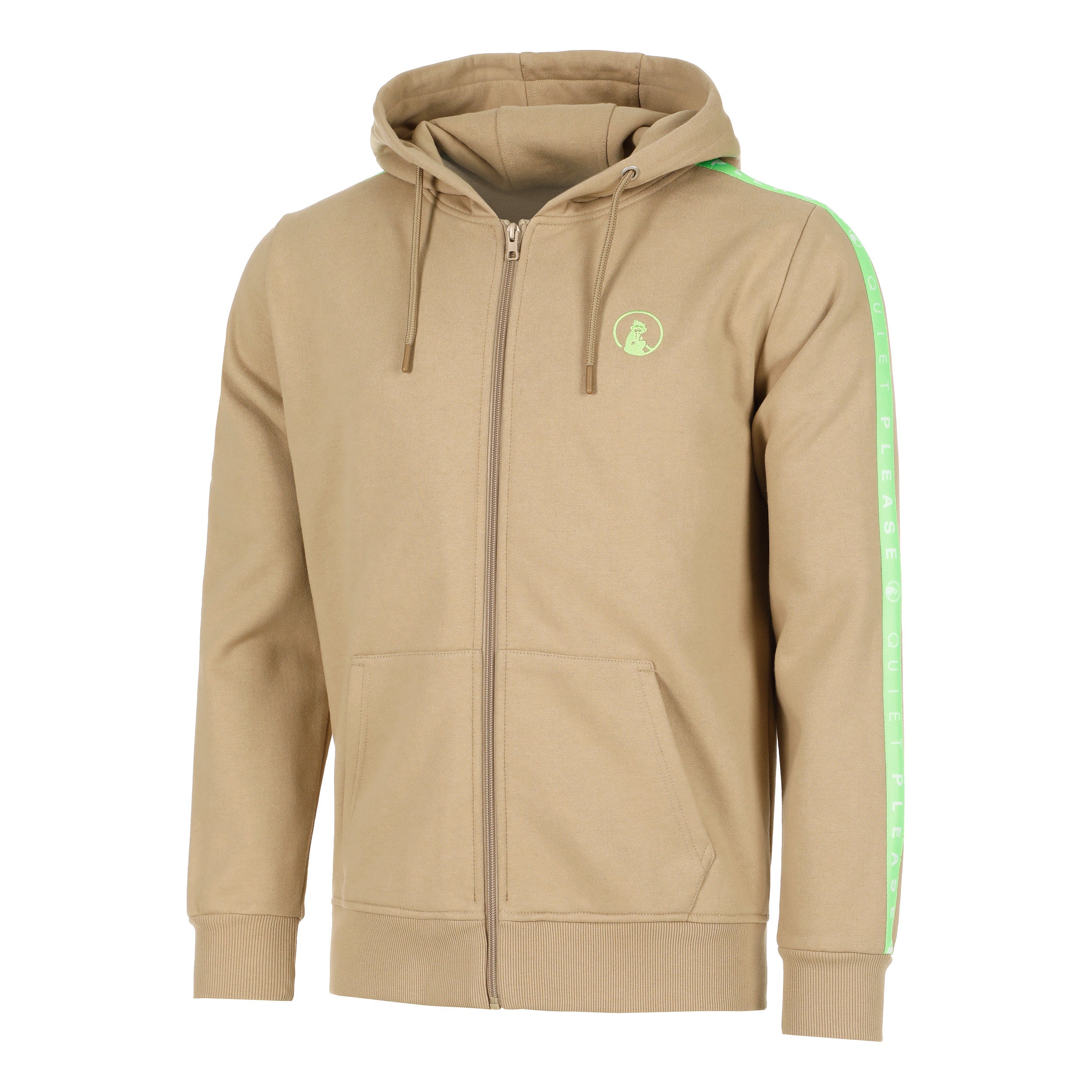 Quiet Please Wild Taped Zip Sweatjacke Herren-Beige,Neongrün