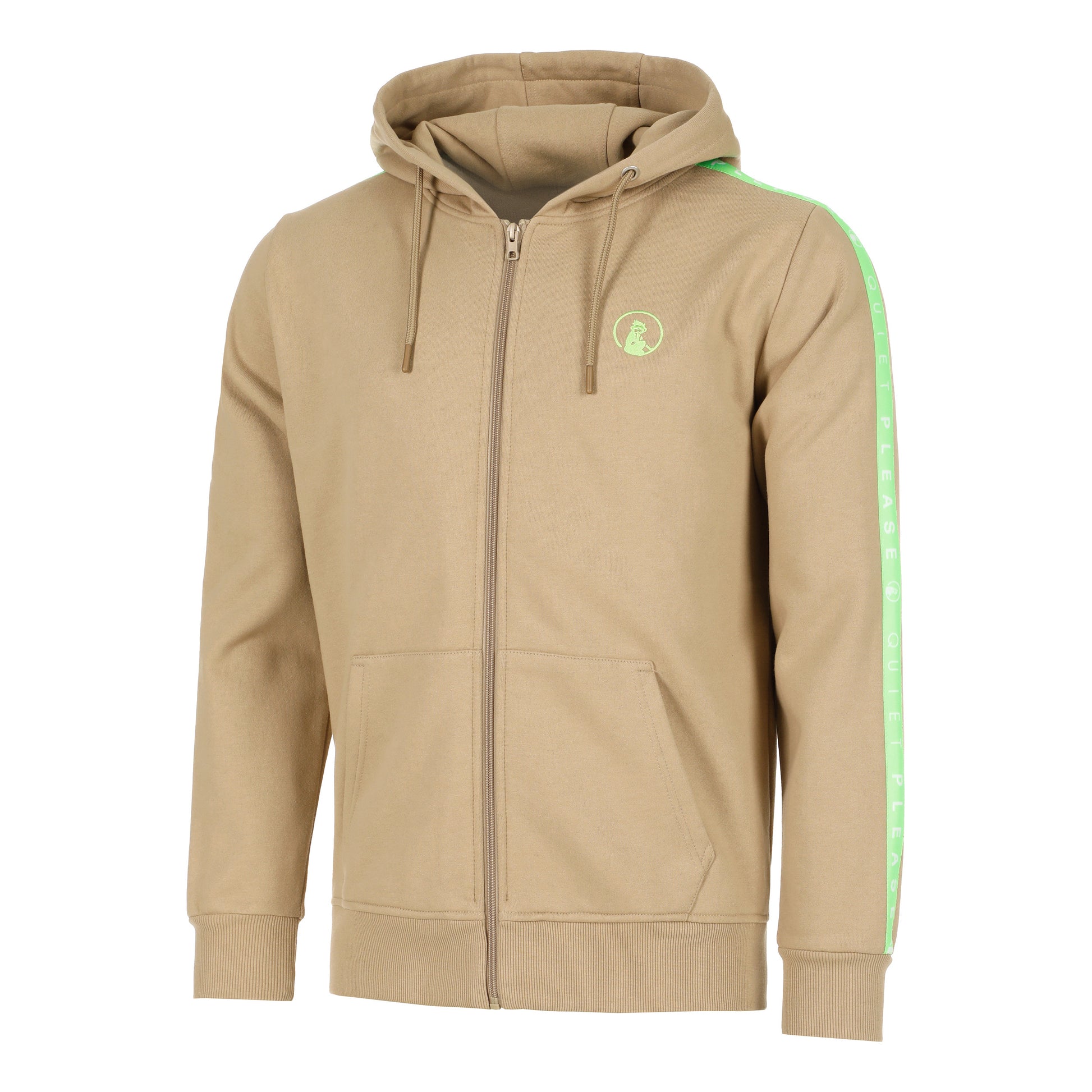 Quiet Please Wild Taped Zip Sweatjacke Herren-Beige,Neongrün