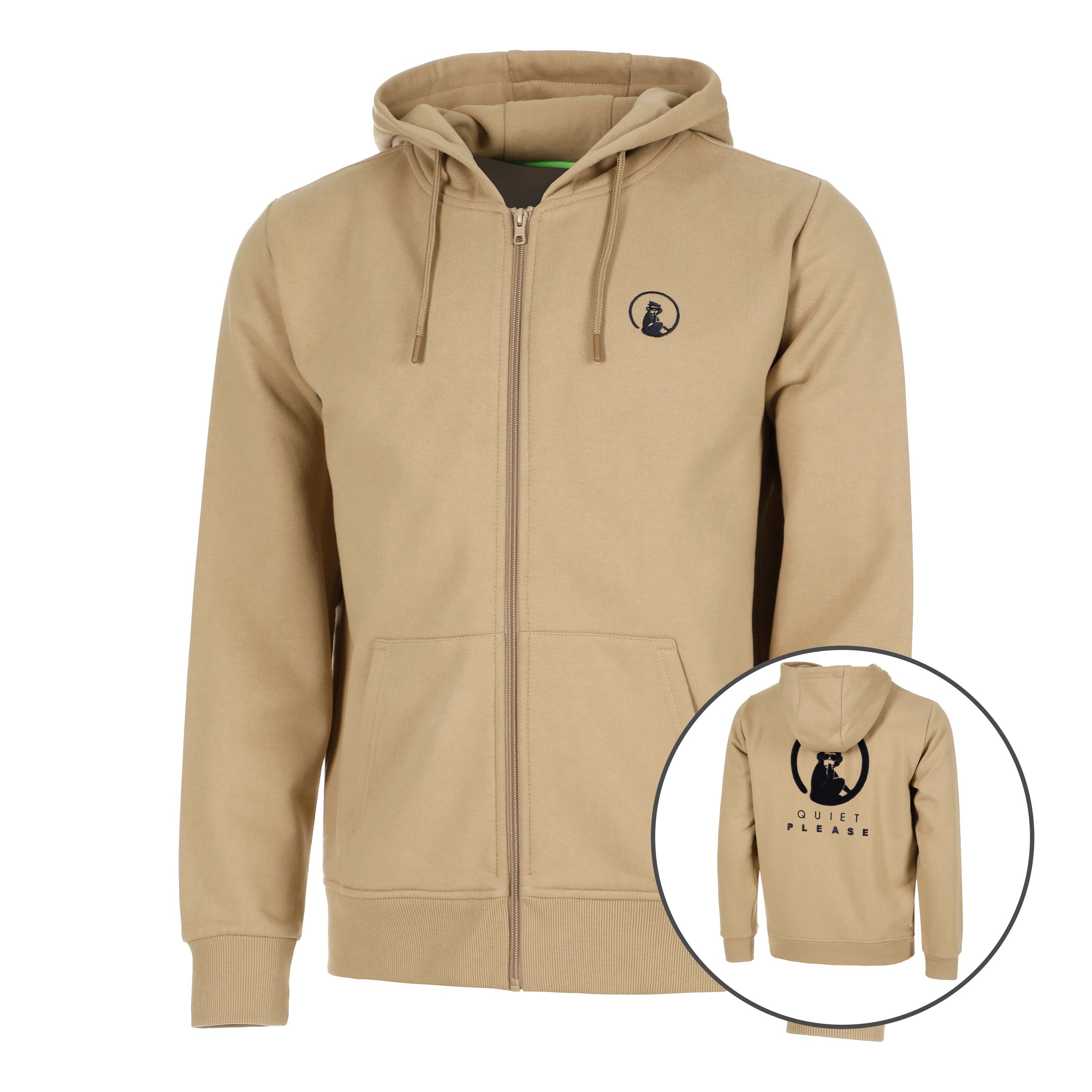 Quiet Please Wild Tonal Zip Sweatjacke Herren-Beige