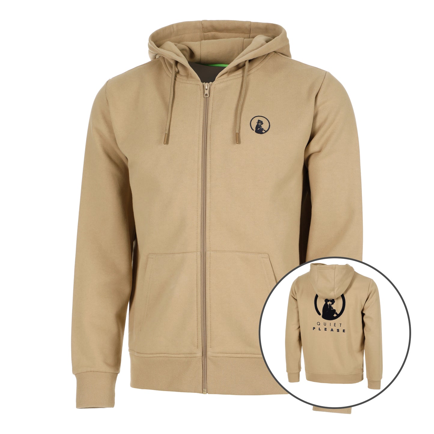 Quiet Please Wild Tonal Zip Sweatjacke Herren-Beige