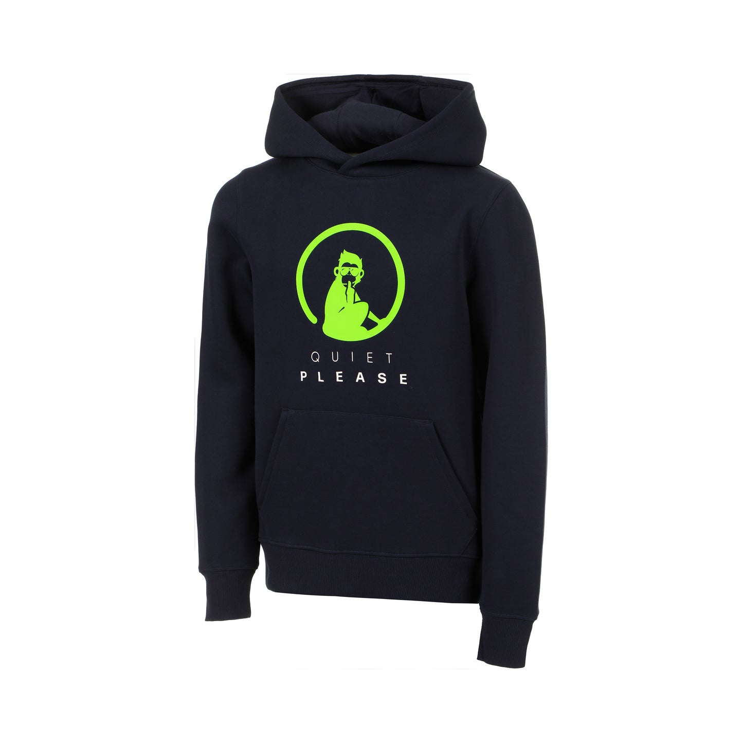Quiet Please Wild Advantage Logo Hoody Boys-Dark Blue,Neon Green