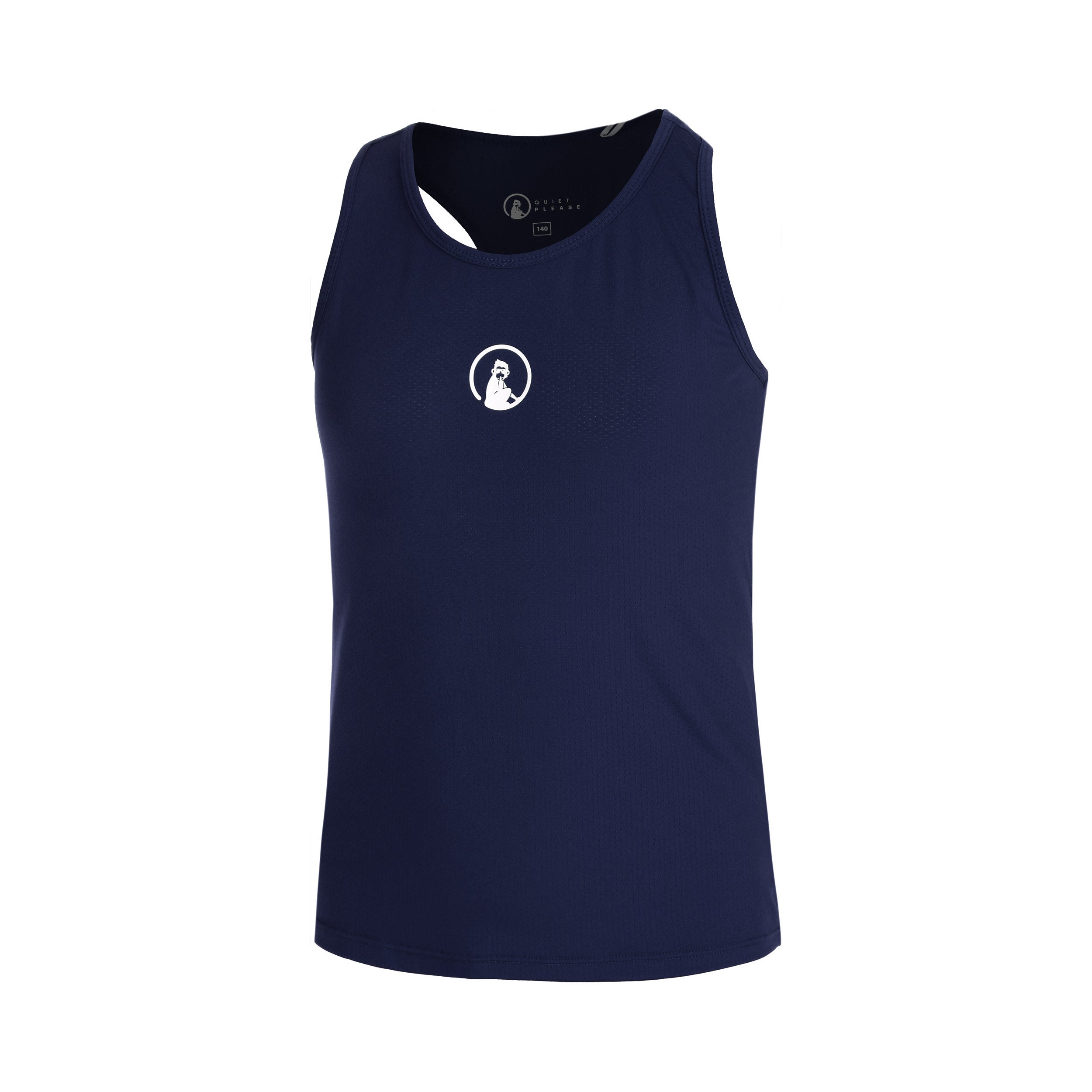 Quiet Please Racerback Tank-Top Mädchen-Dunkelblau,Weiß
