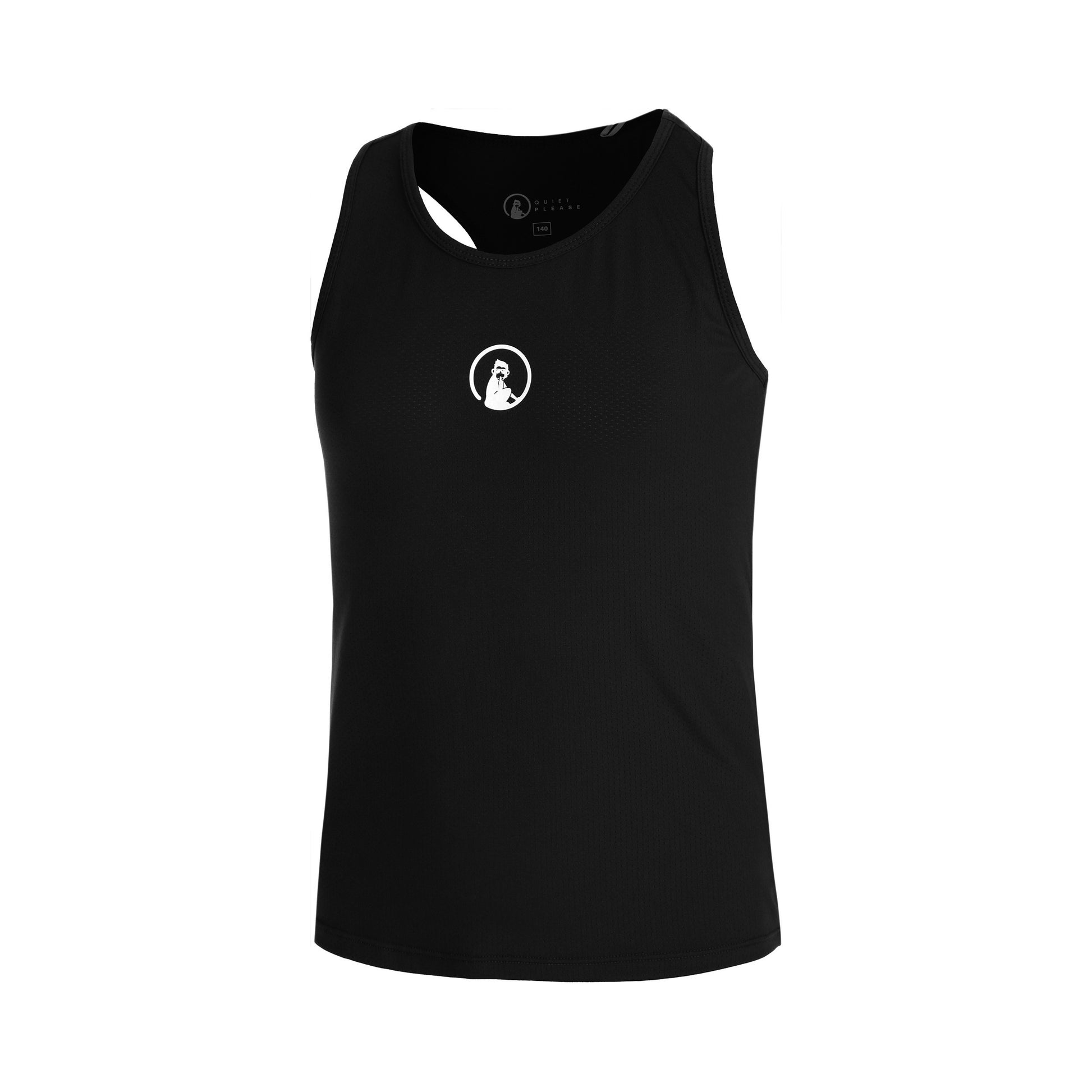 Quiet Please Racerback Tank-Top Mädchen-Schwarz,Weiß