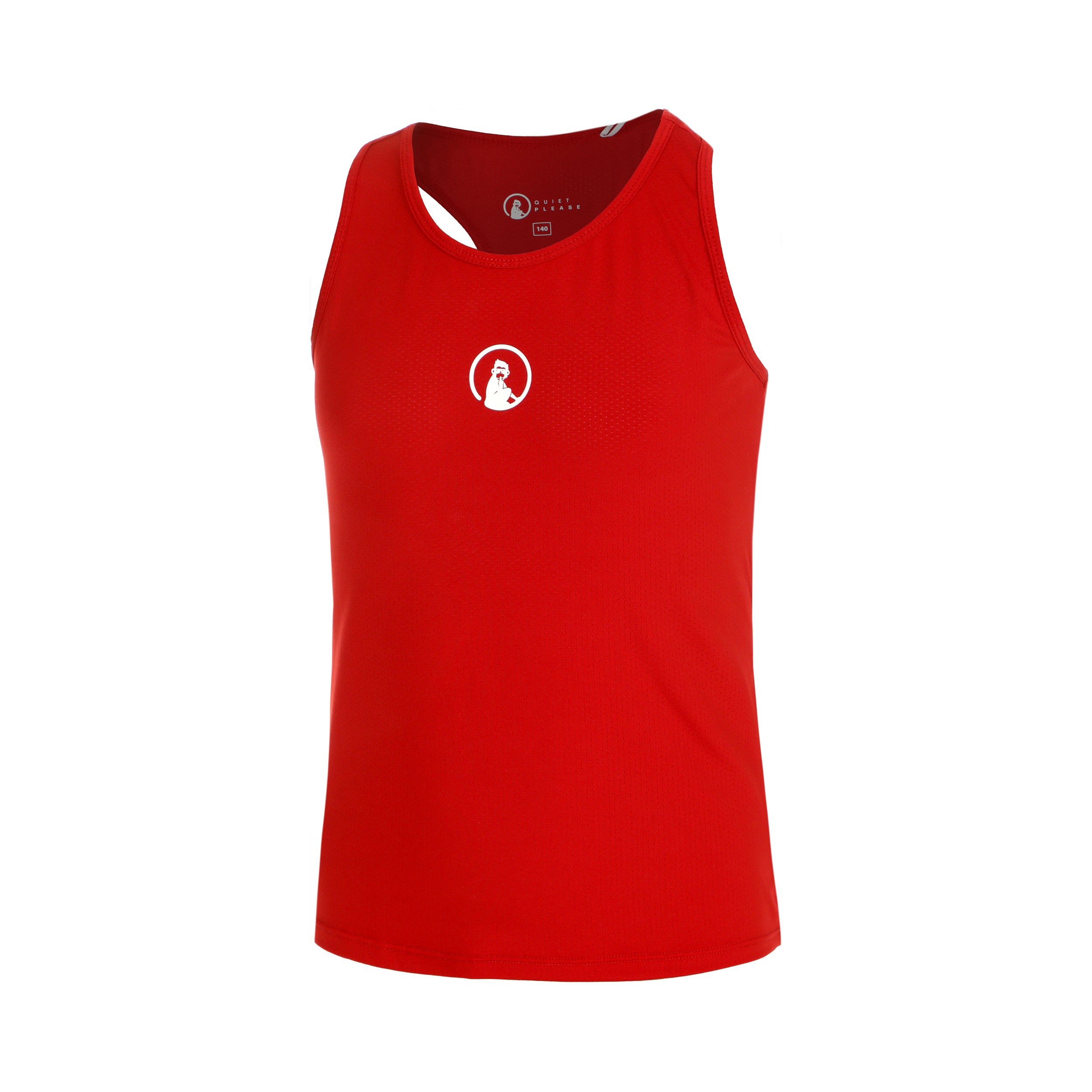 Quiet Please Racerback Tank-Top Mädchen-Rot,Weiß