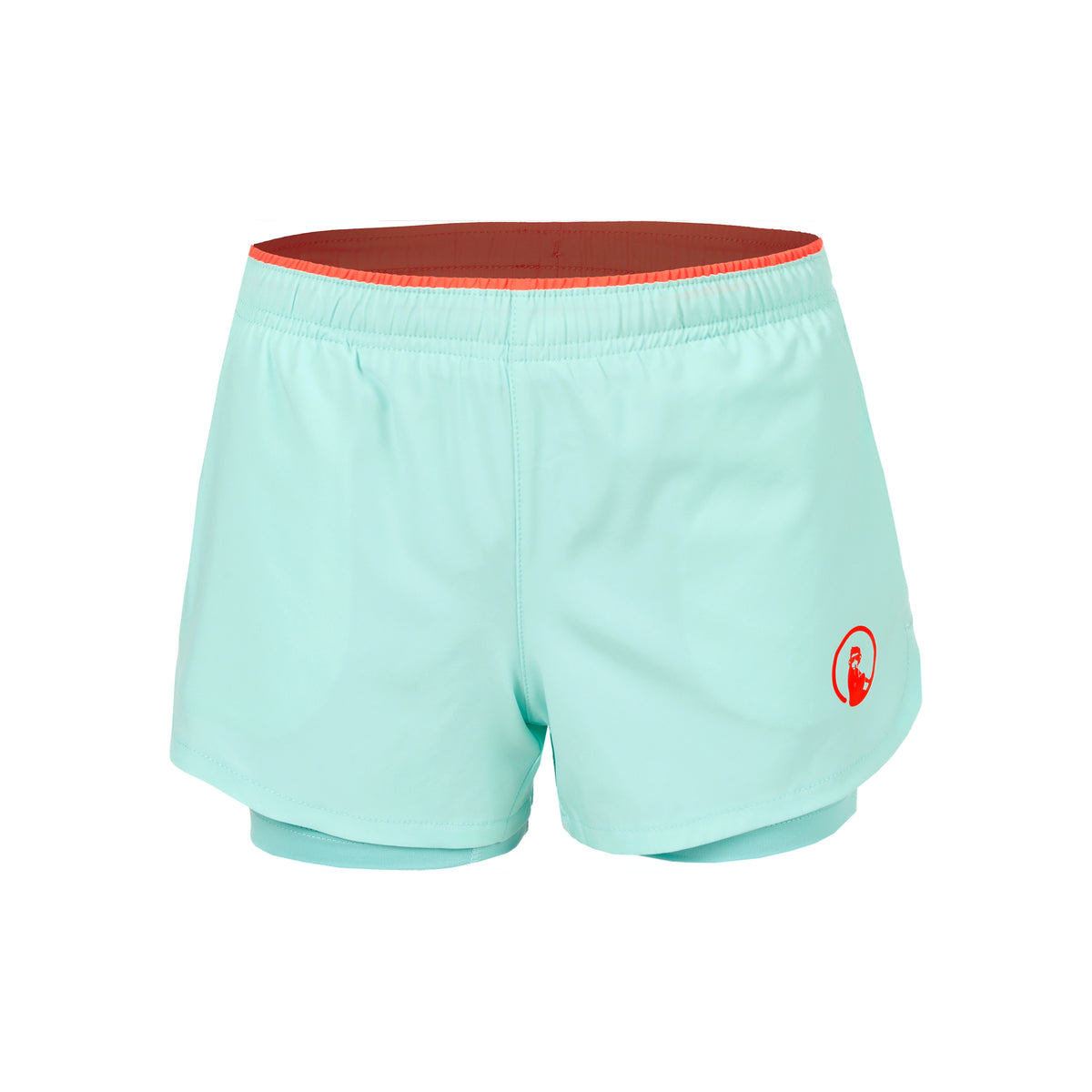 Quiet Please Point 2in1 Shorts Girls - turquoise, red