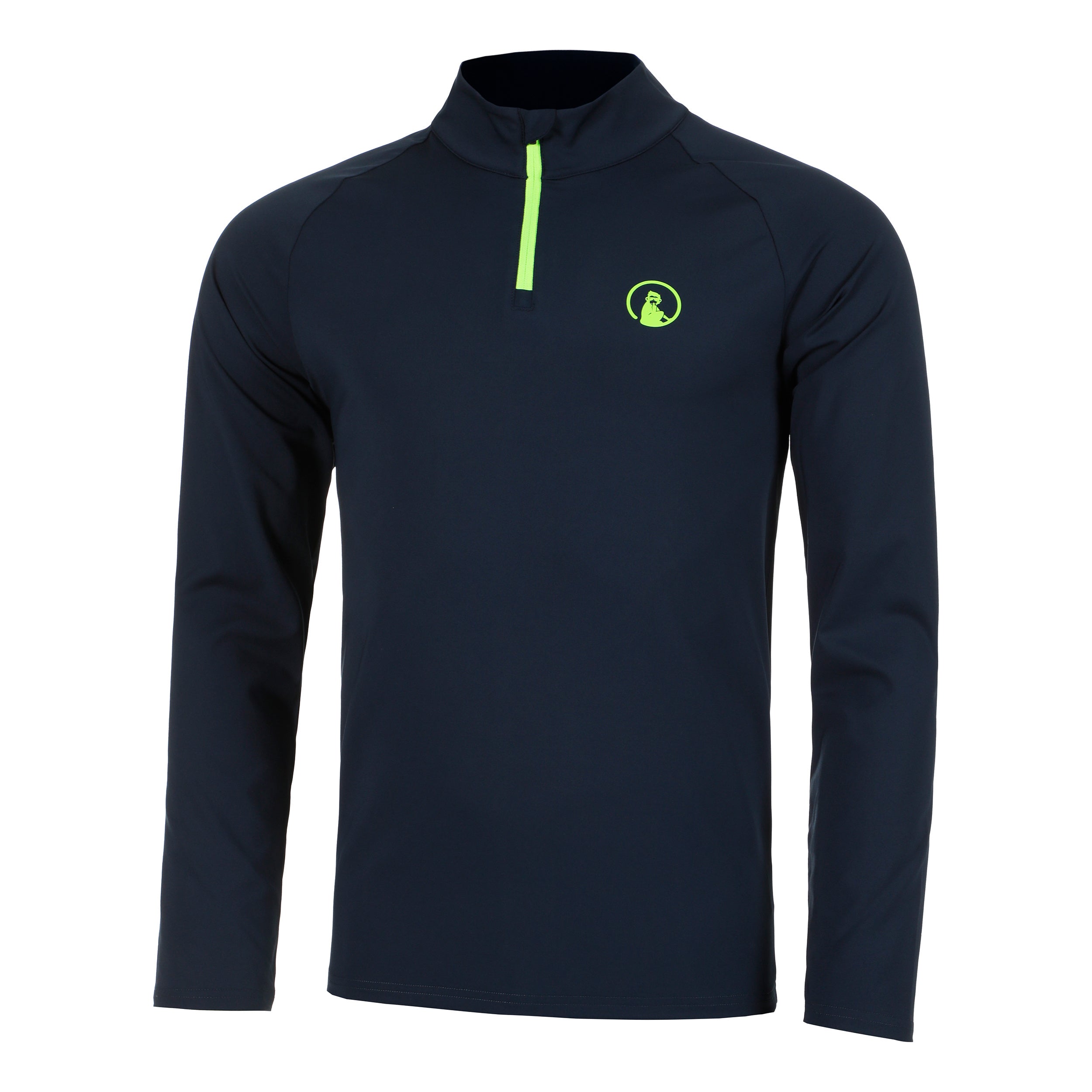 Quiet Please Wild Big Serve 1/4 Zip Longsleeve Herren-Dunkelblau,Neongrün