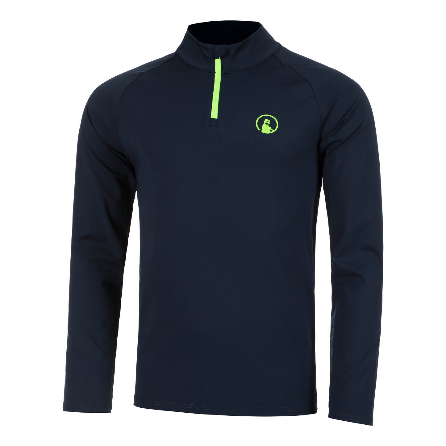 Quiet Please Wild Big Serve 1/4 Zip Longsleeve Herren-Dunkelblau,Neongrün