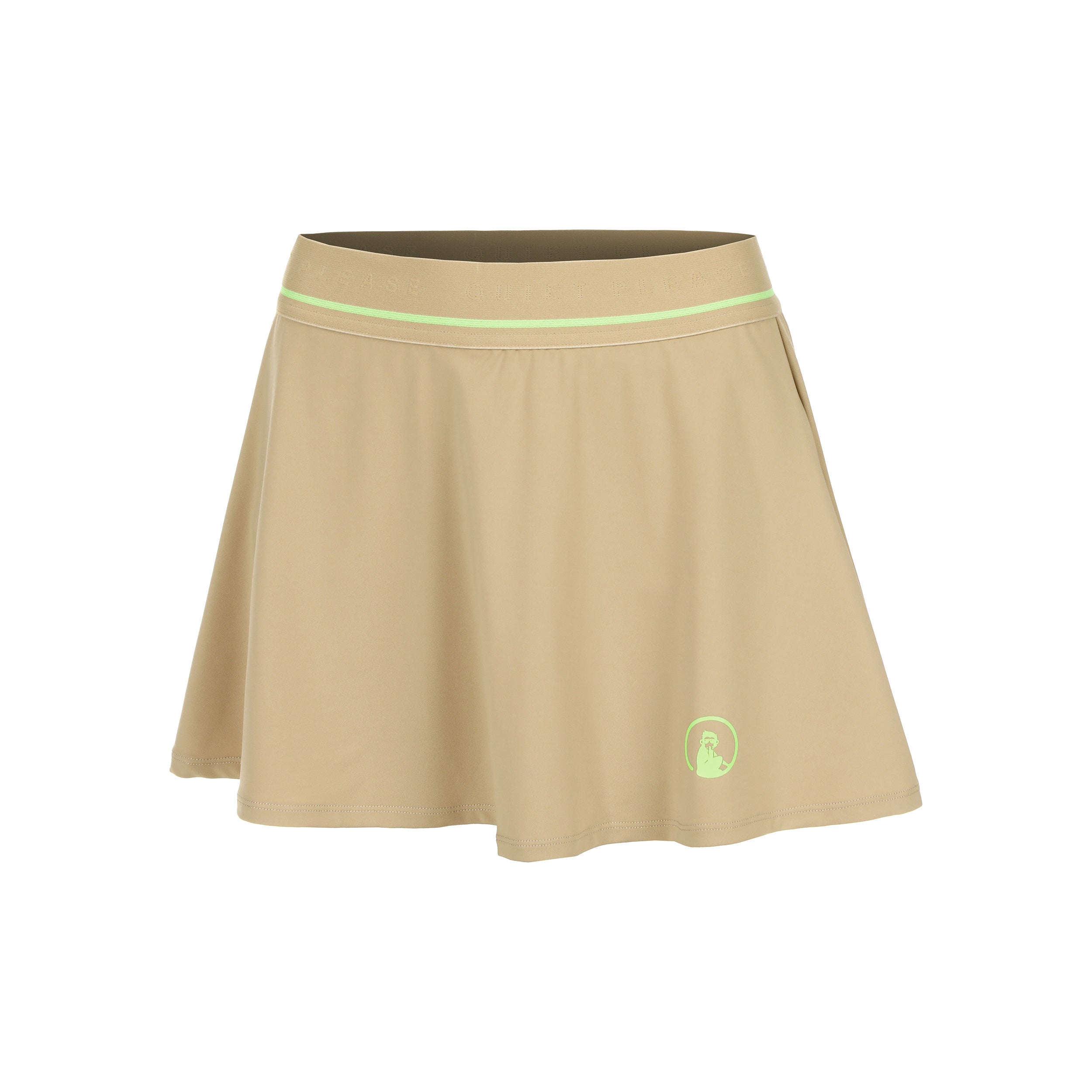 Quiet Please Wild Bounce Skirt Women-Beige,Neon Green