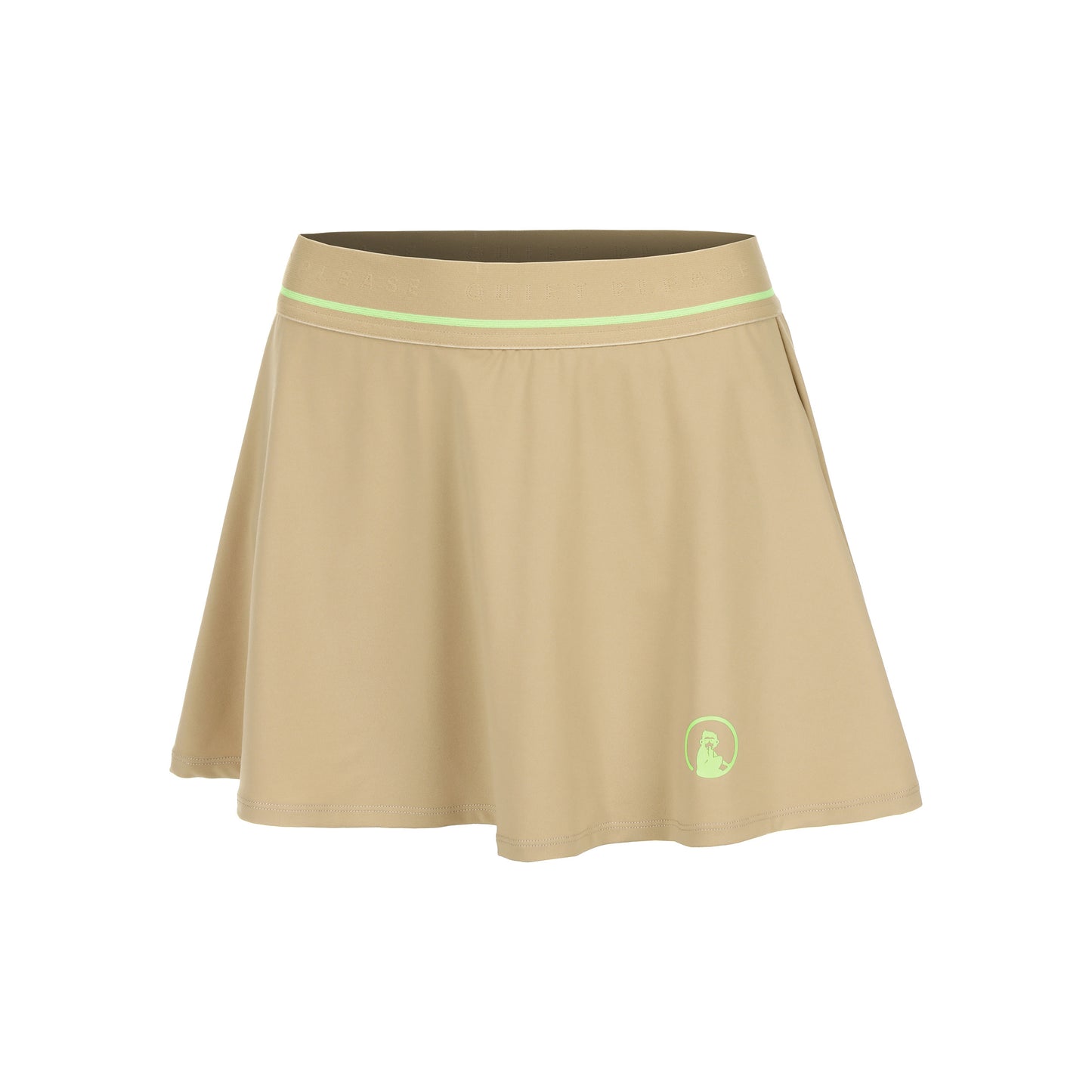 Quiet Please Wild Bounce Skirt Women-Beige,Neon Green