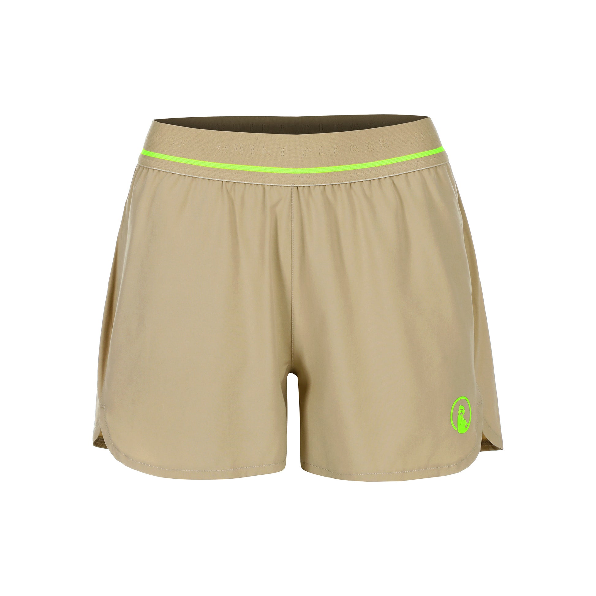 Quiet Please Wild Match 2in1 Shorts Damen-Beige,Neongrün