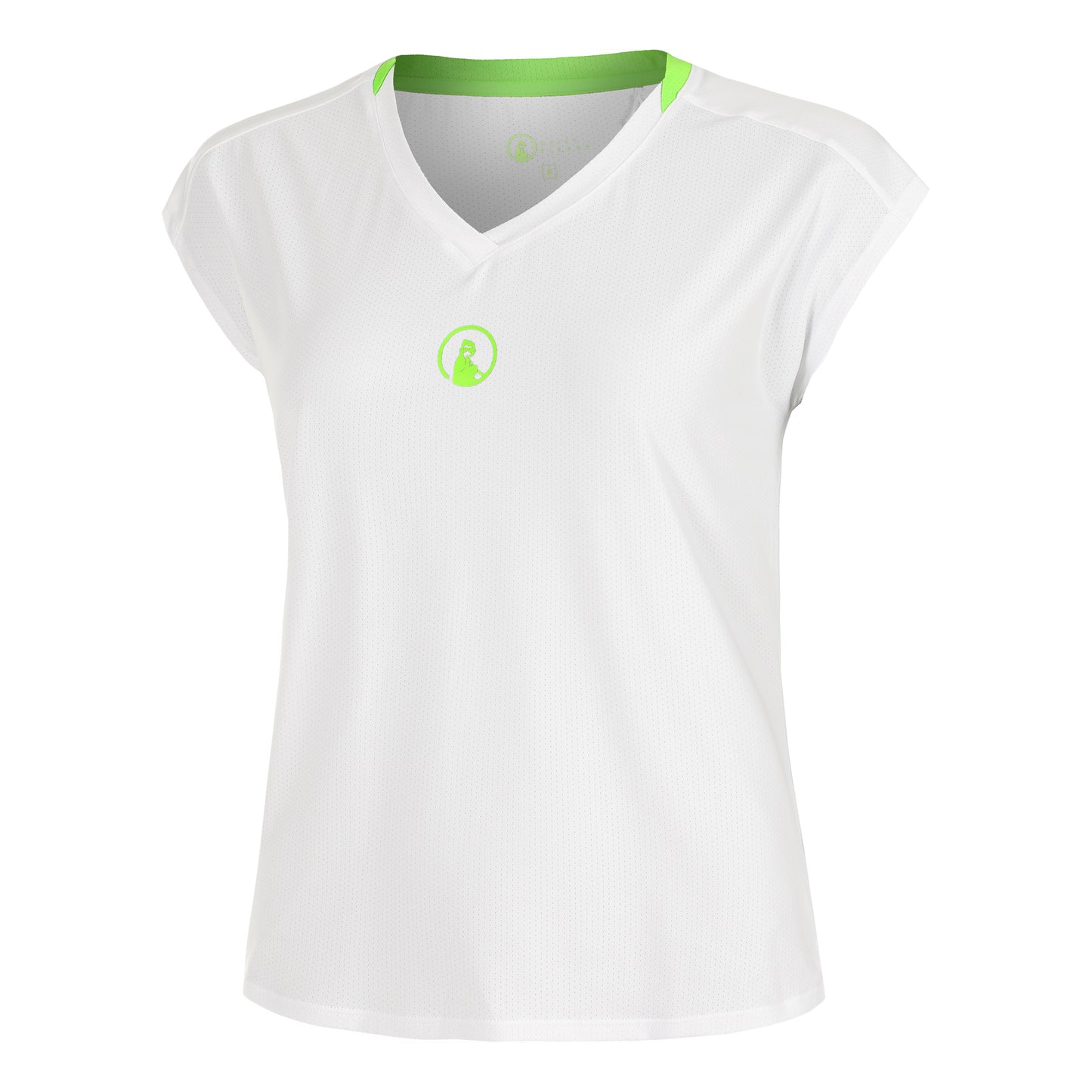 Quiet Please Wild Volley T-Shirt Women-White,Neon Green