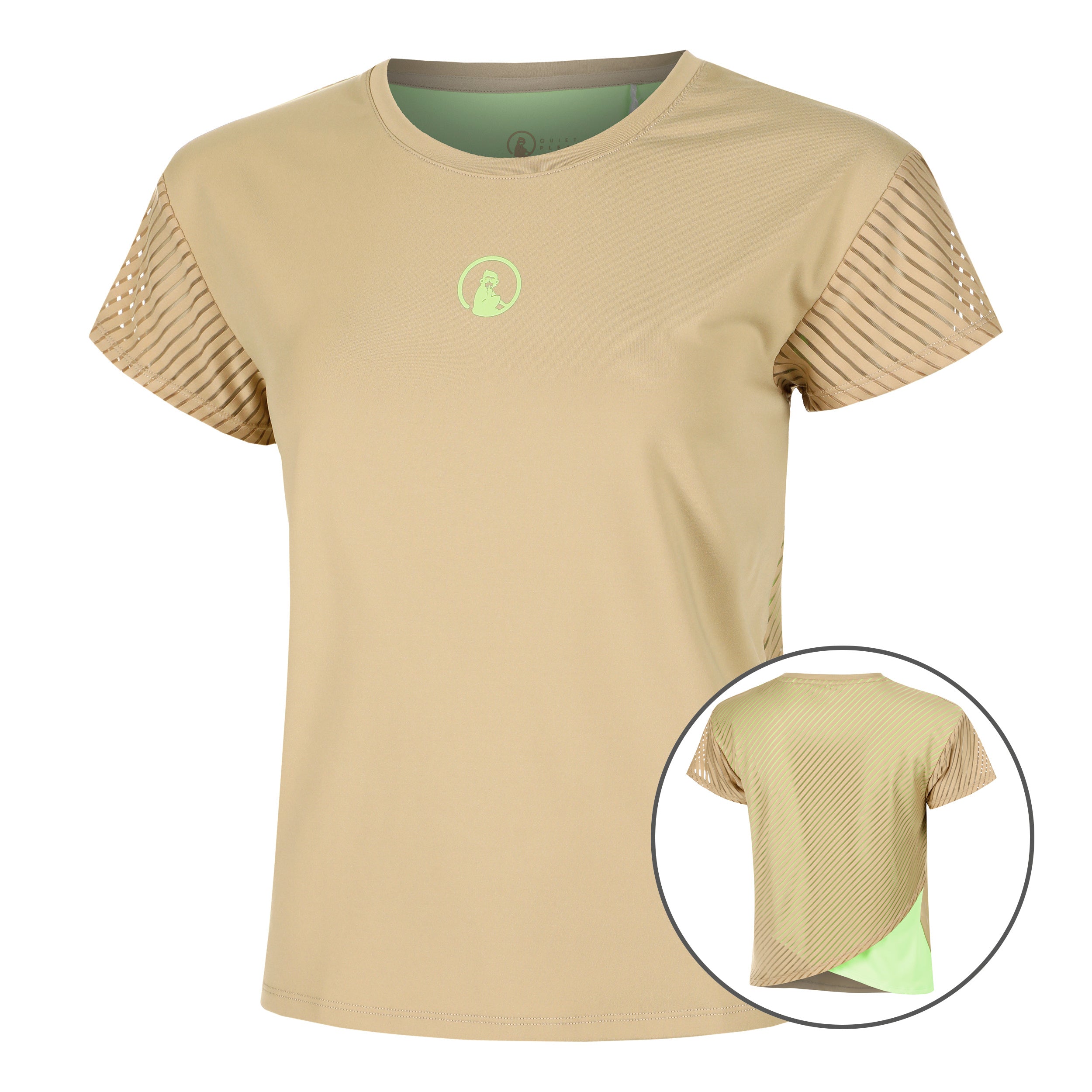 Quiet Please Wild Cross T-Shirt Women-Beige,Neon Green