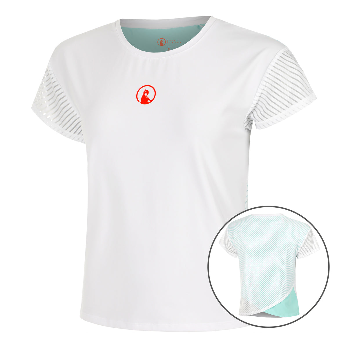 Quiet Please Wild Cross T-Shirt Damen-Weiß,Türkis