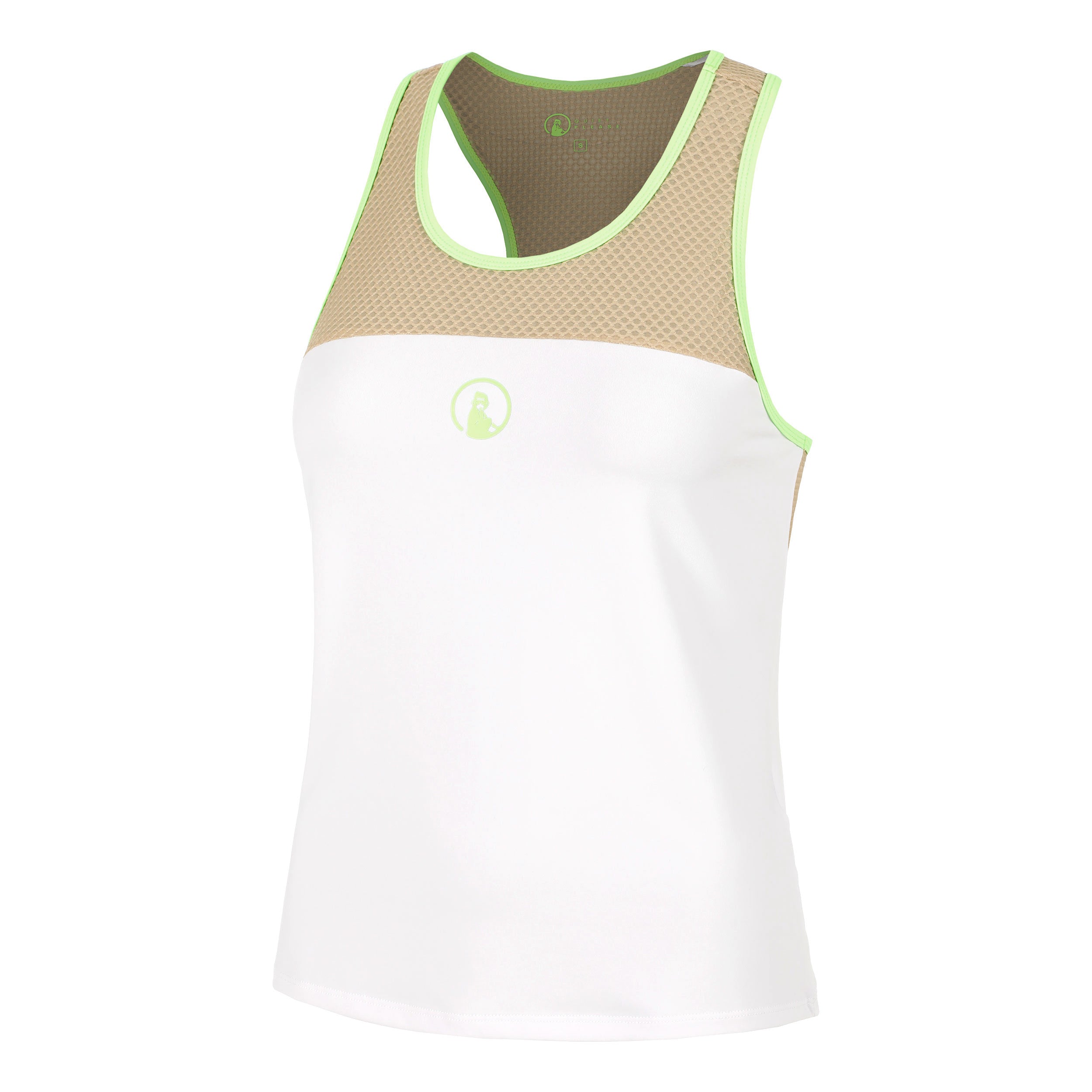 Quiet Please Wild Racerback Tank Top Women-White