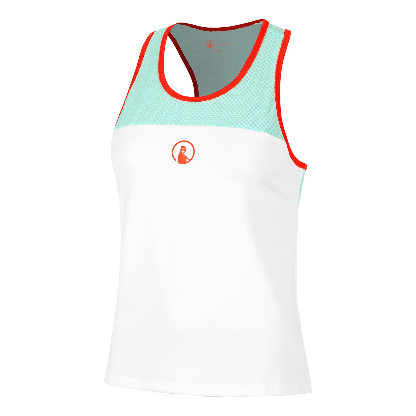 Quiet Please Wild Racerback Tank Top Women-White,Turquoise