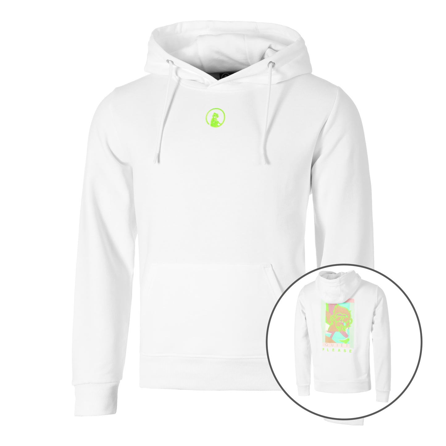 Quiet Please Wild Collage Hoody Men-White,Multicoloured