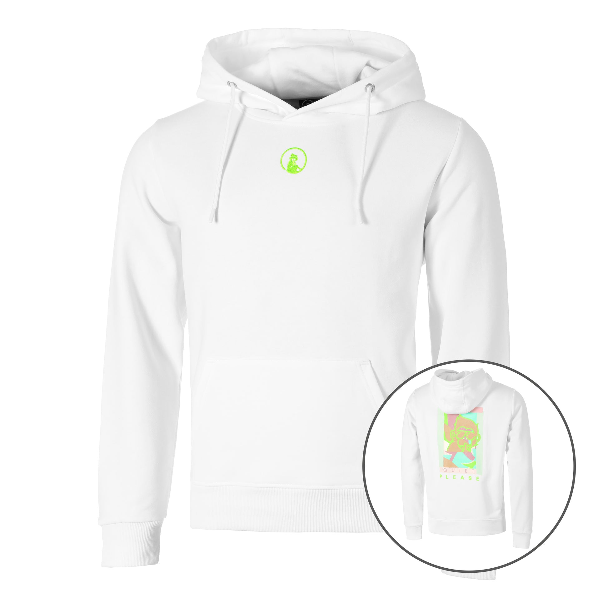 Quiet Please Wild Collage Hoody Men-White,Multicoloured