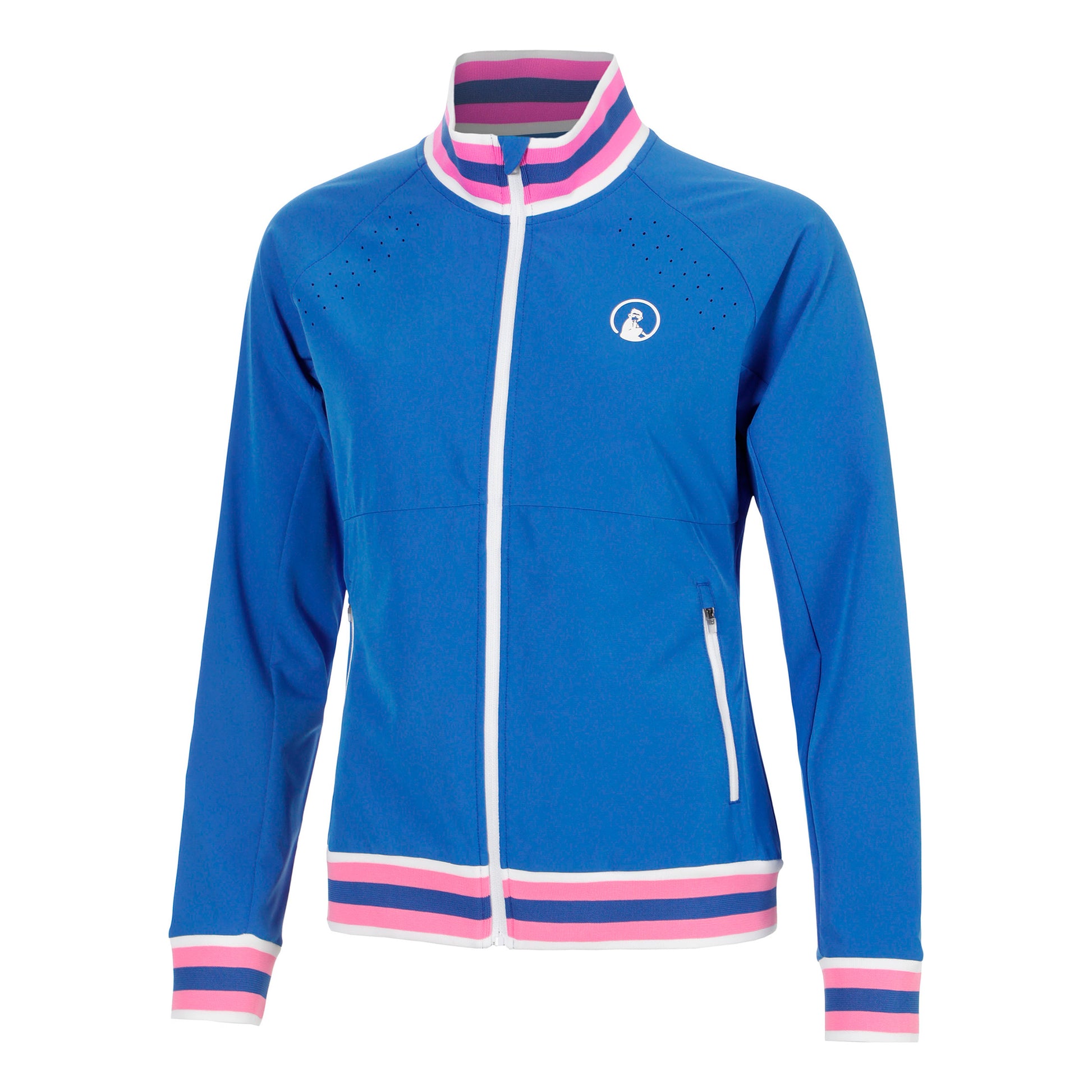 Quiet Please Tipping Trainingsjacke Damen - blau, weiß