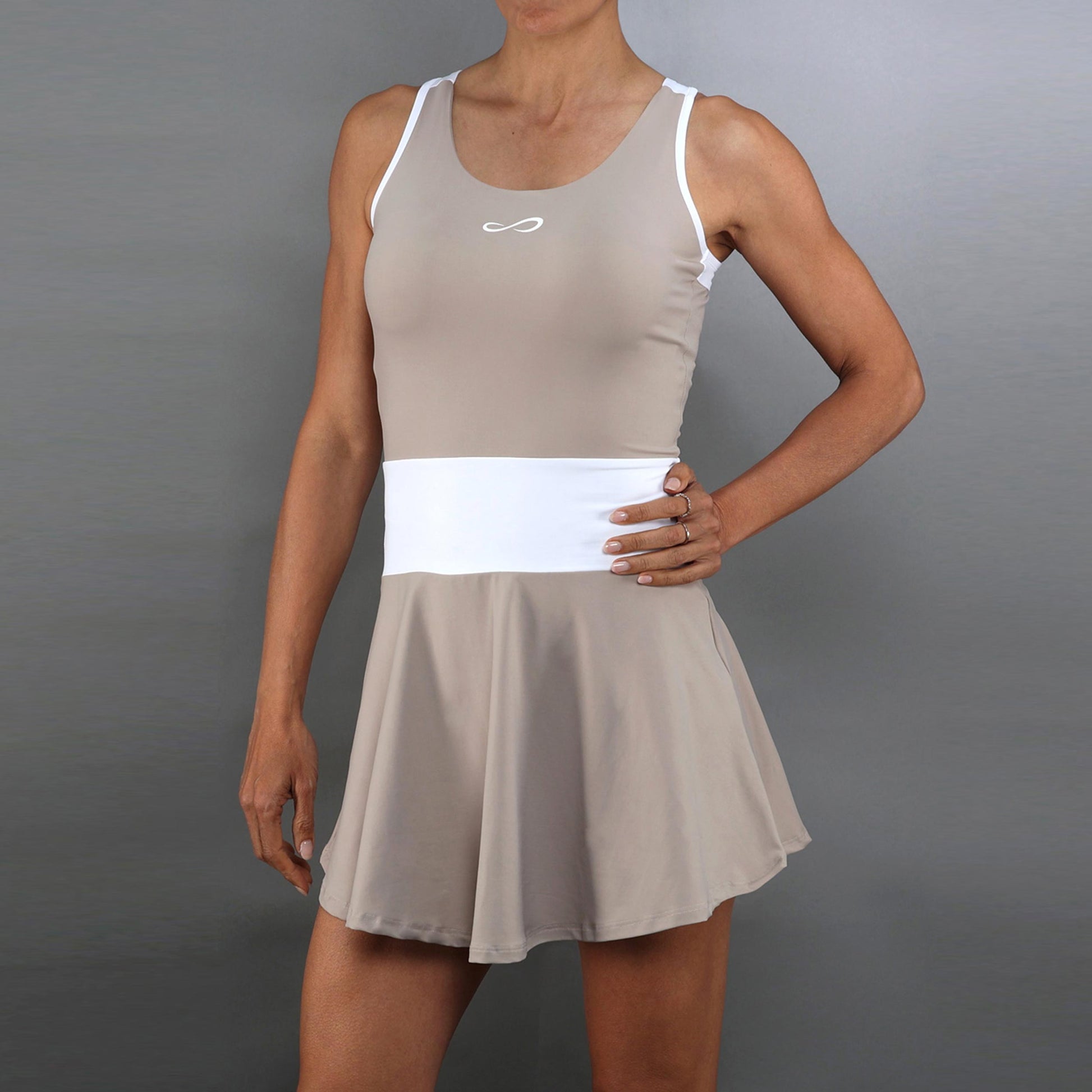 Orbit Dress Women-beige, white | Tennis-Point Orbit Dress Women-beige, white | Tennis-Point