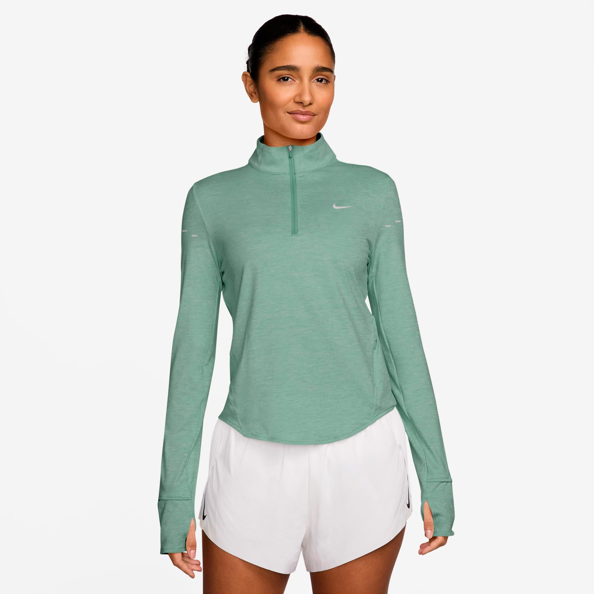 Nike Swift Laufshirt Damen - hellgrün, silber