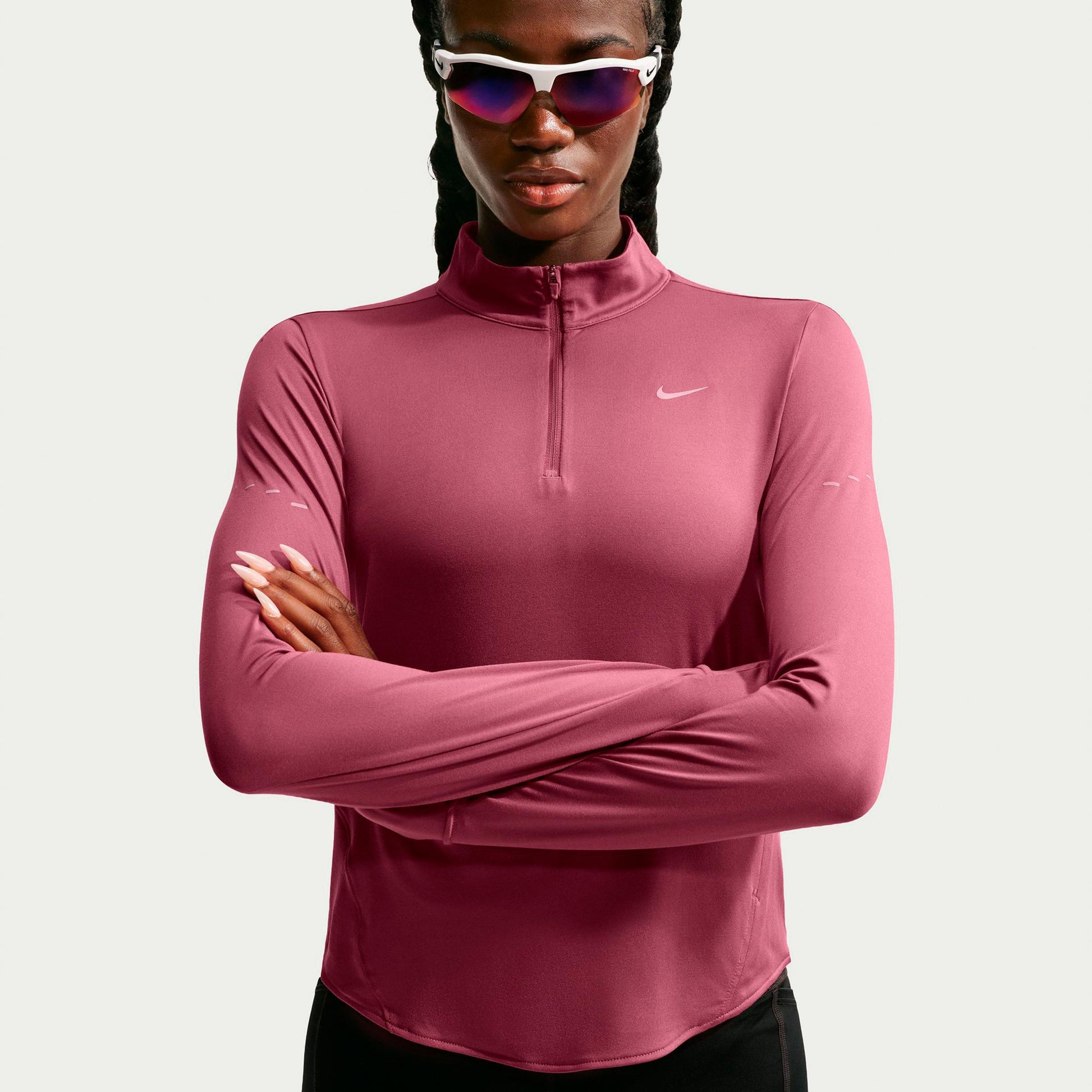 Nike Swift Half-Zip  Running shirt Women - mauve, silver
