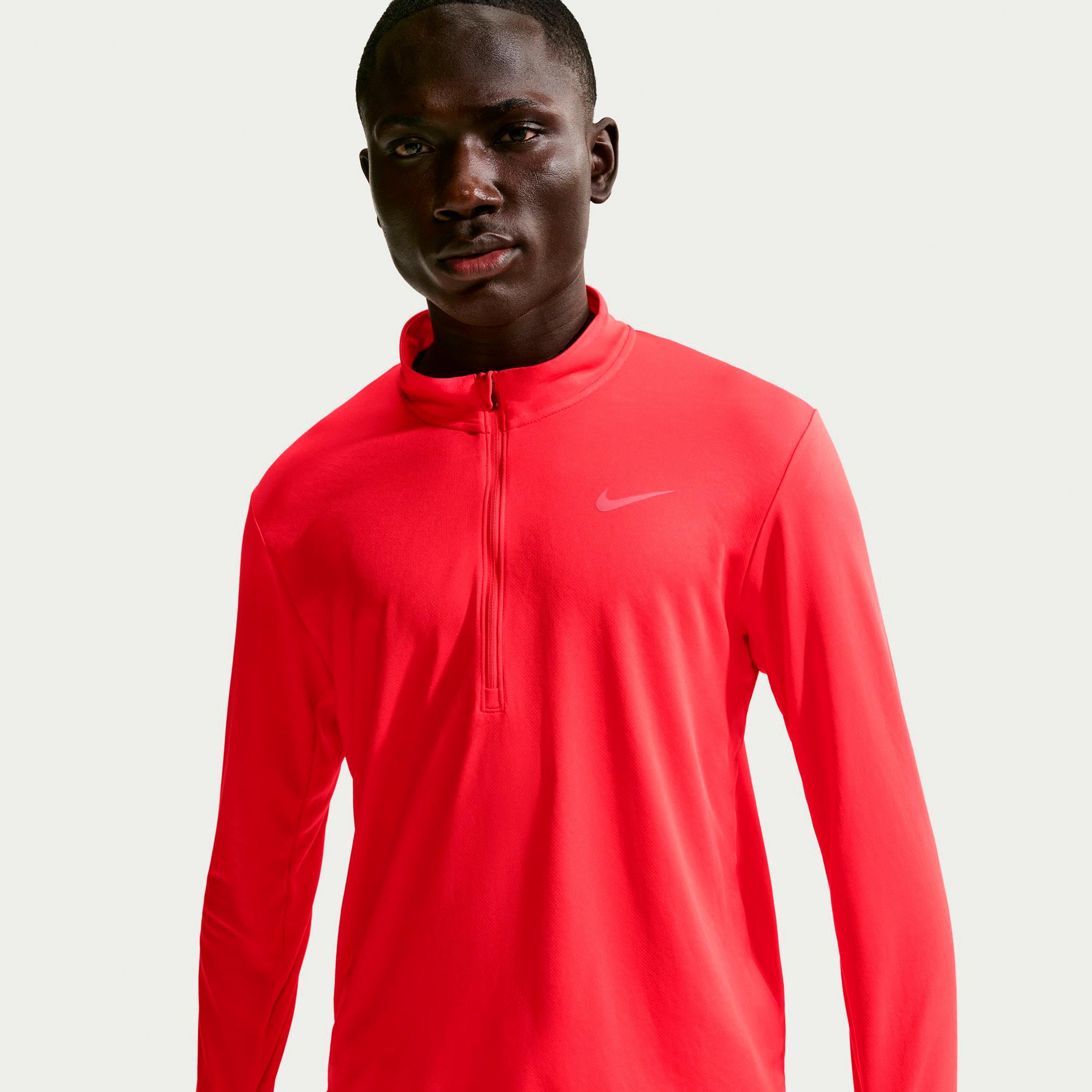 Nike Pacer Half-Zip Laufshirt Herren - hellrot, silber
