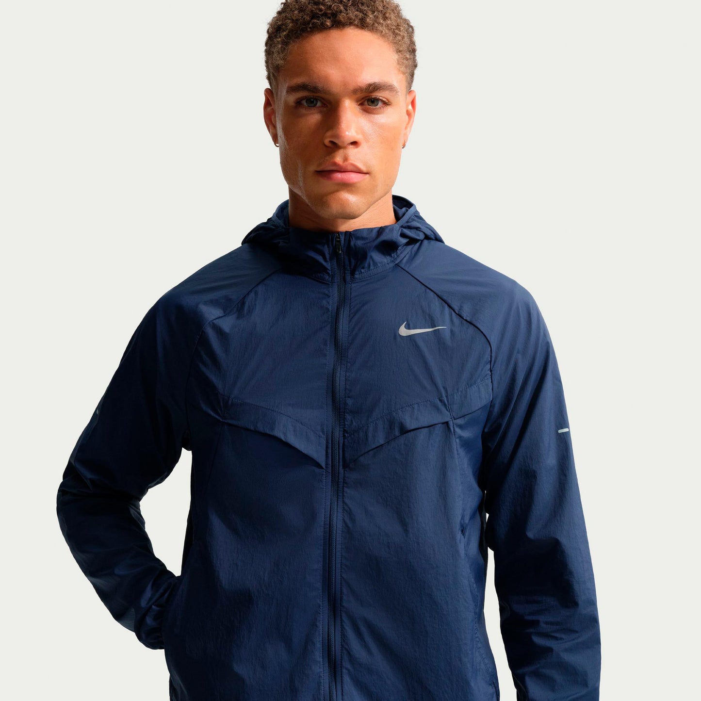 Nike Stride Laufjacke Herren - dunkelblau, silber