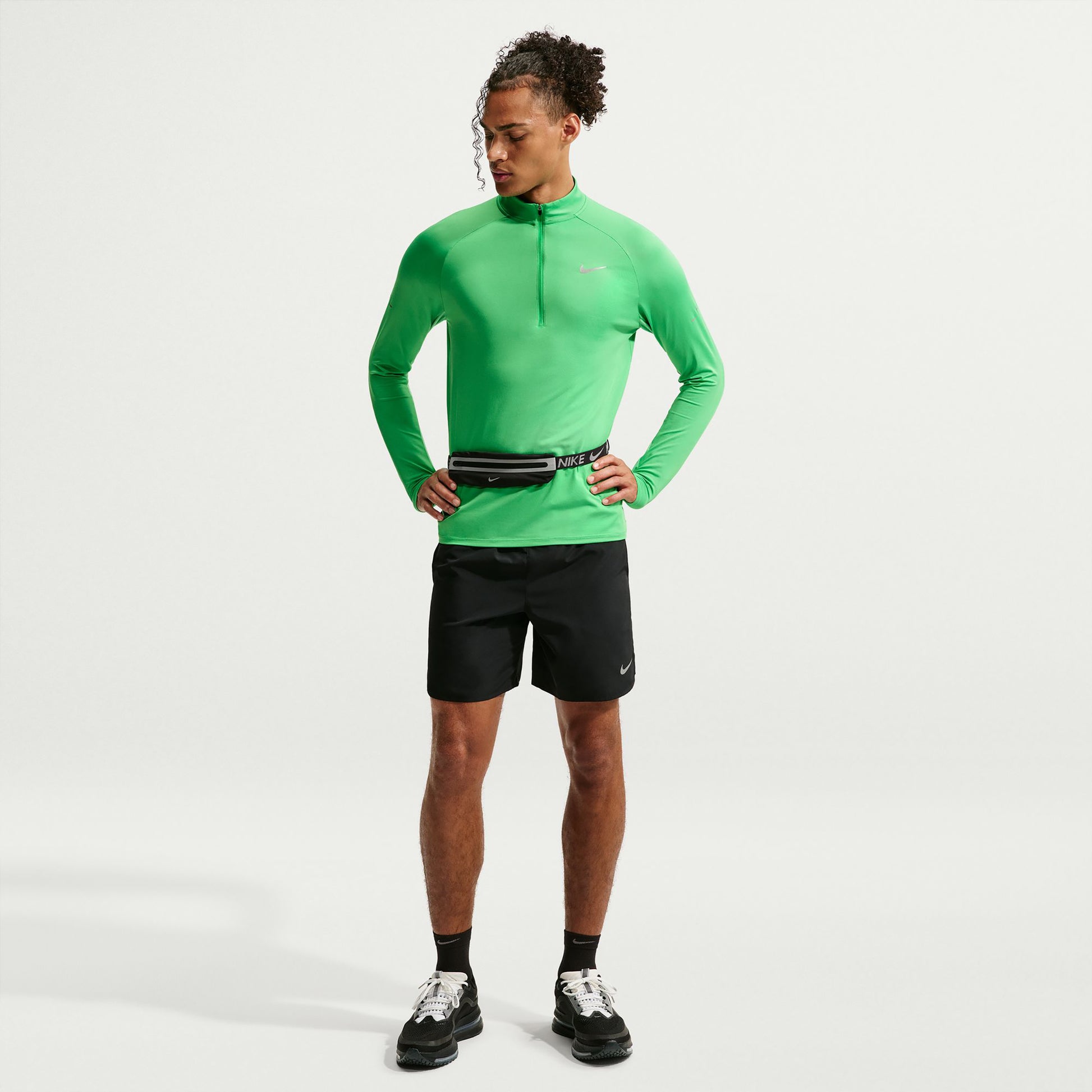 Nike Stride Half-Zip  Running shirt Men - green, silver