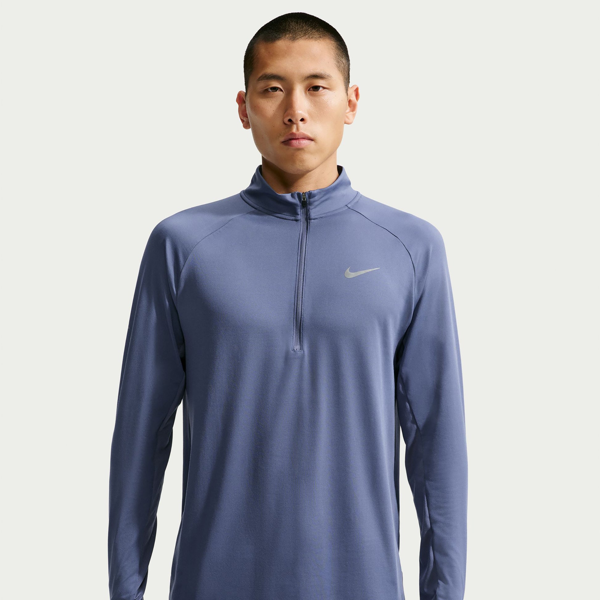 Nike Stride Half-Zip  Running shirt Men - blue grey, silver