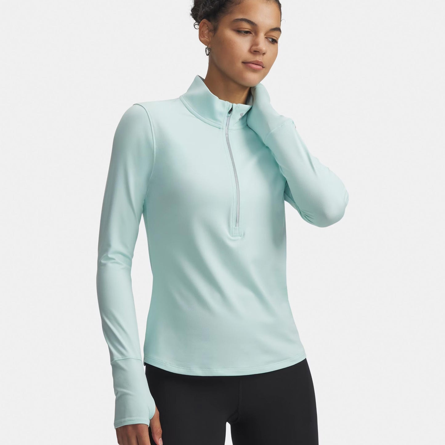 Under Armour Launch Pro Half Zip  Running shirt Women-mint, silver