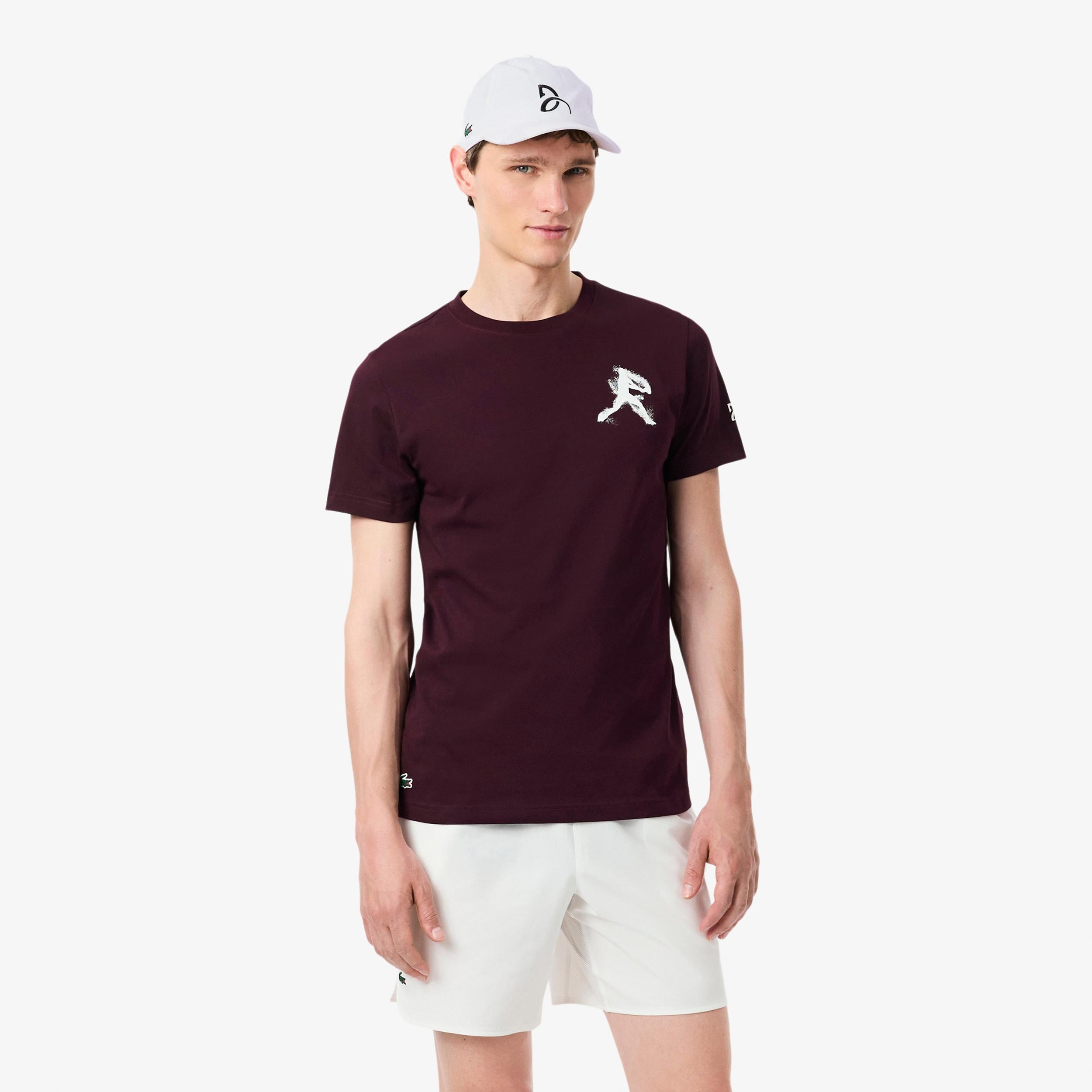 Lacoste T-Shirt & Cap Men - wine red, white