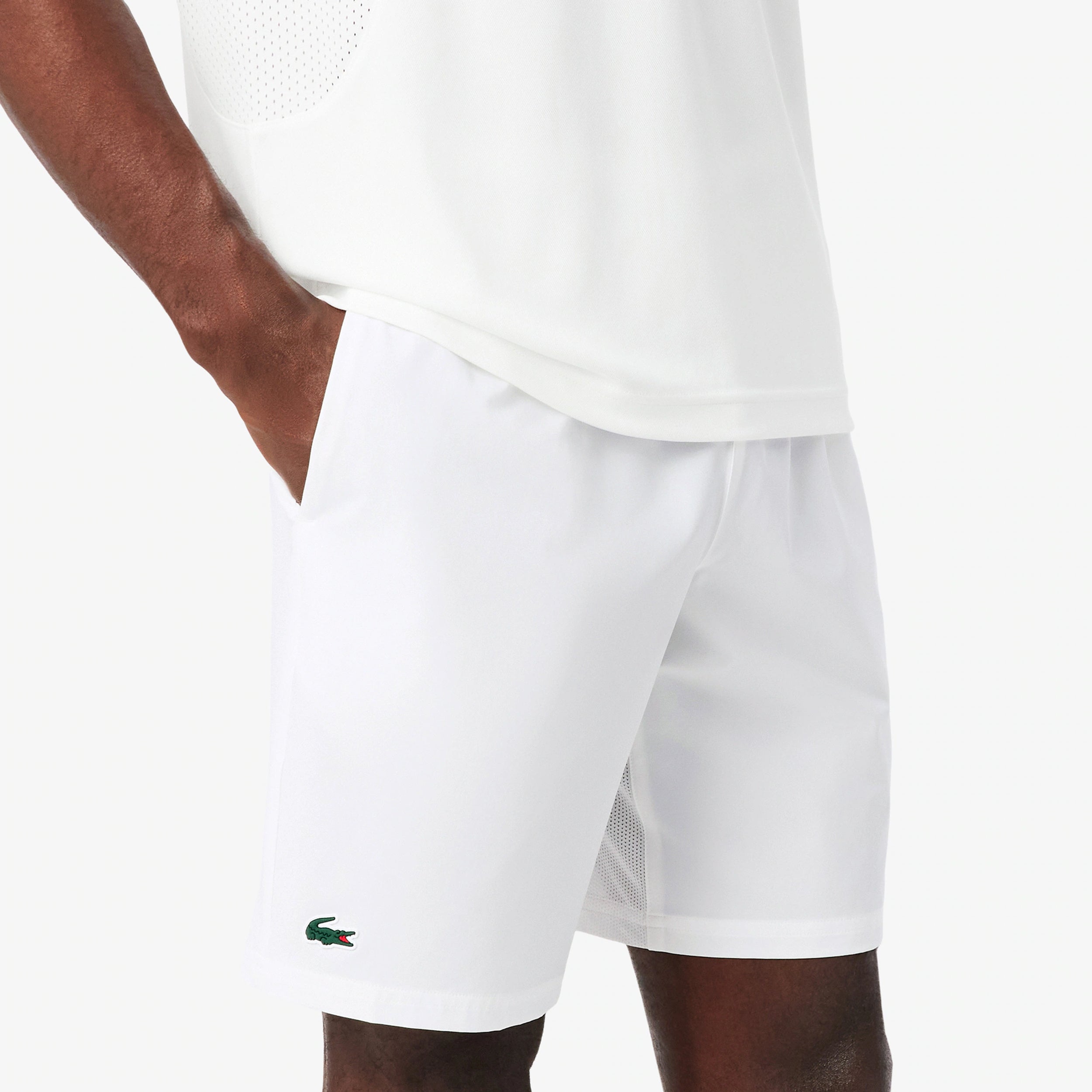 Lacoste Djokovic Shorts Herren - weiß, dunkelblau