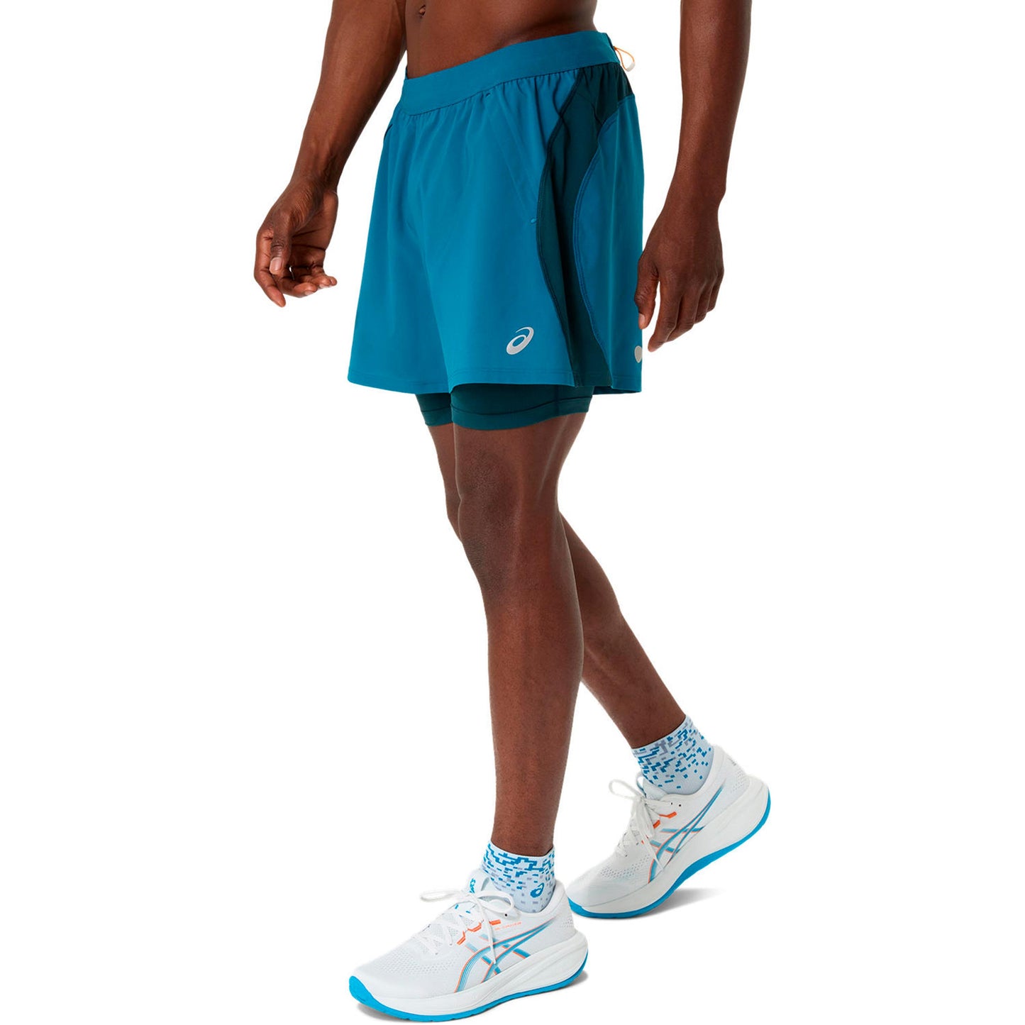 ASICS Road 2in1 5in Running shorts Men-turquoise, turquoise
