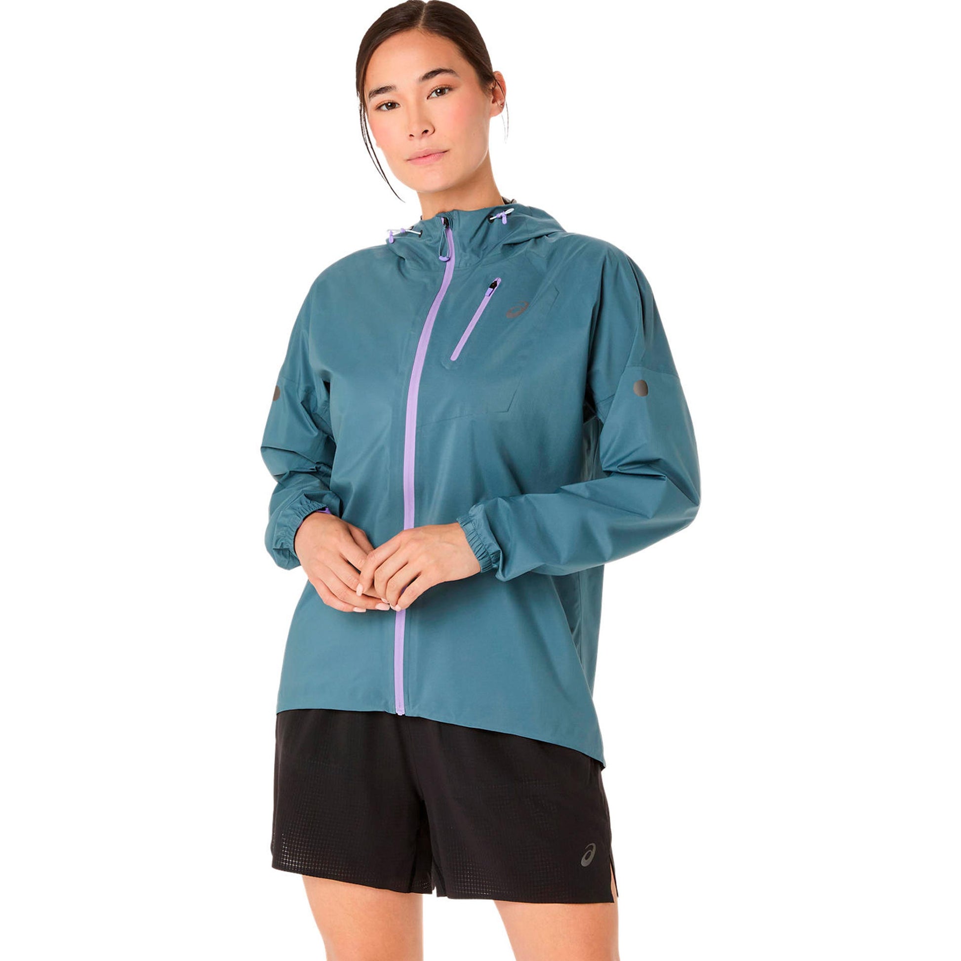 ASICS Fujitrail Elite Waterproof Laufjacke Damen-grau