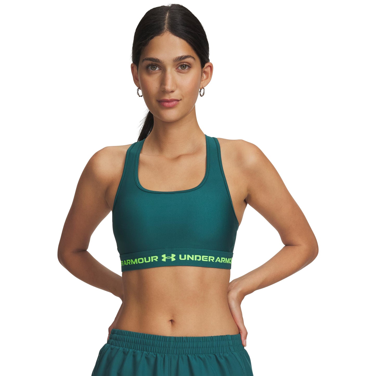 Under Armour Crossback Mid Sport-BH Damen-grün, grün