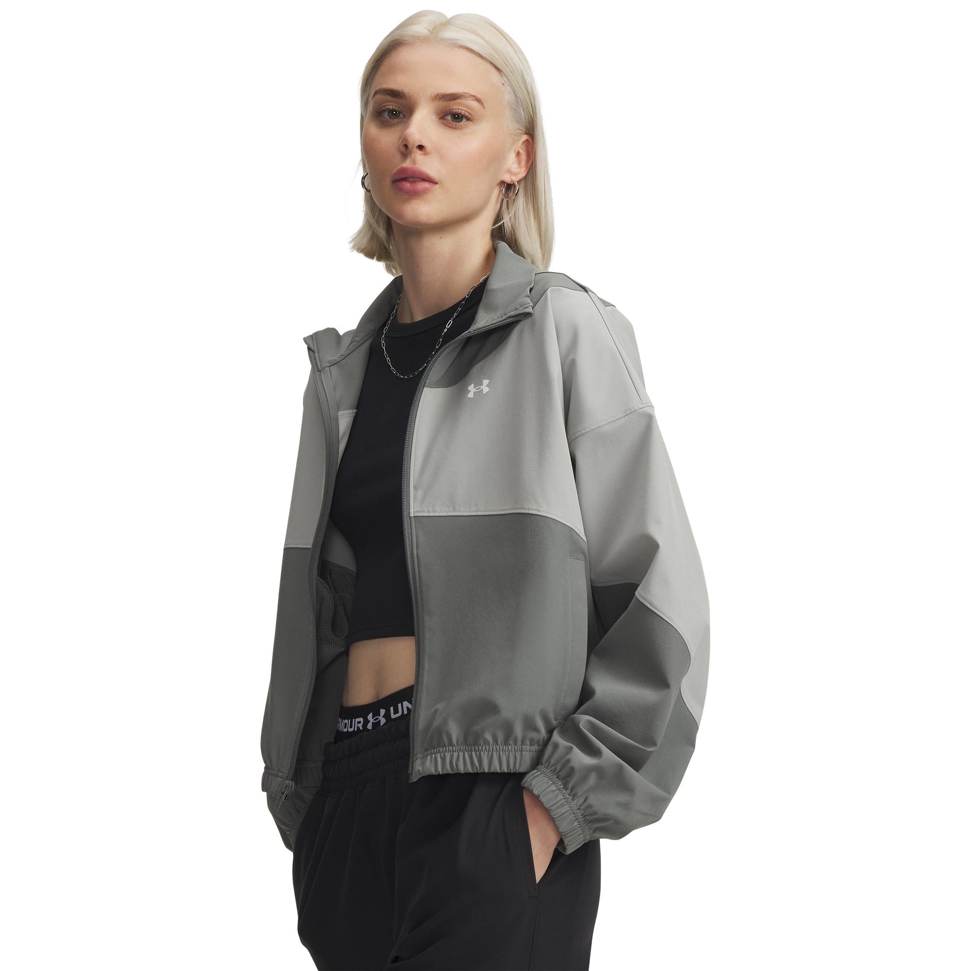 Under Armour Rival Woven Trainingsjacke Damen-grün, weiß