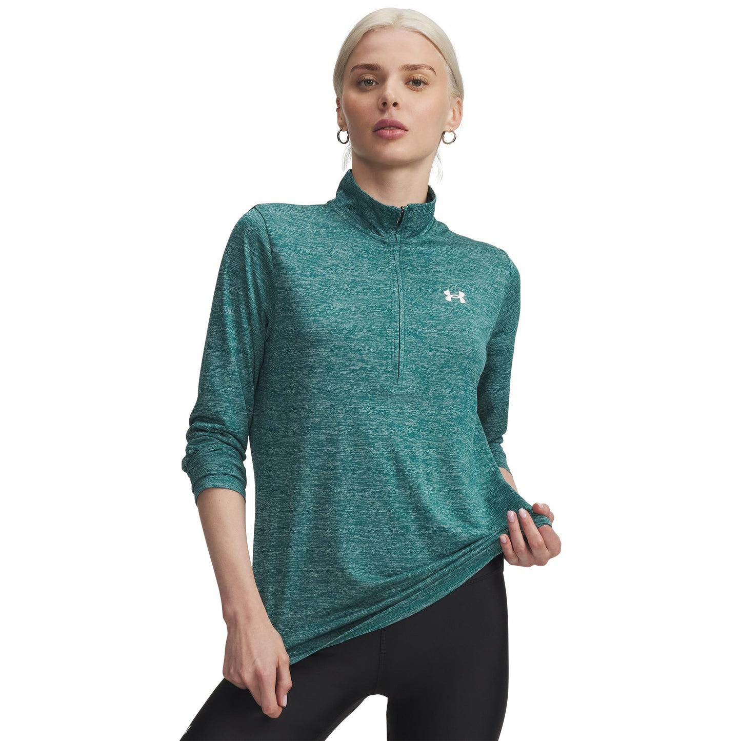 Under Armour Tech 1/2 Zip-Twist Long sleeve Women-green, white