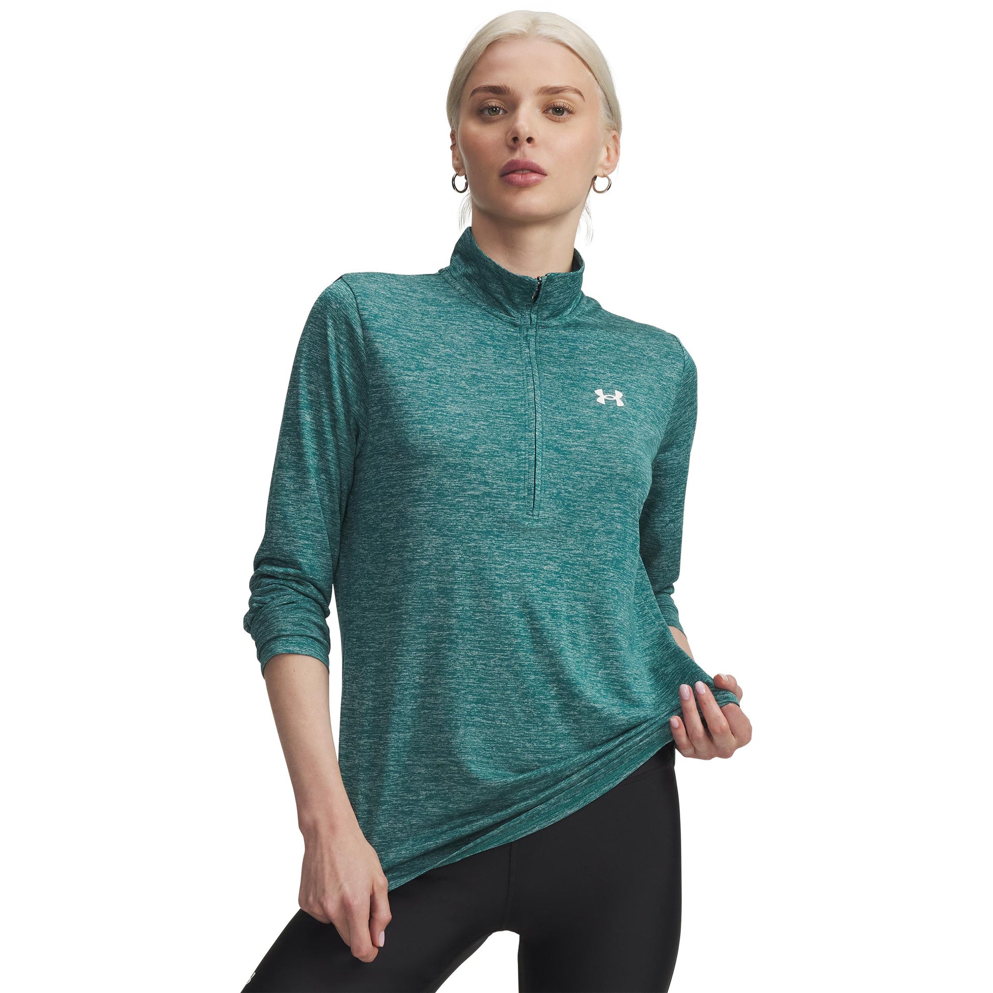 Under Armour Tech 1/2 Zip-Twist Long sleeve Women-green, white
