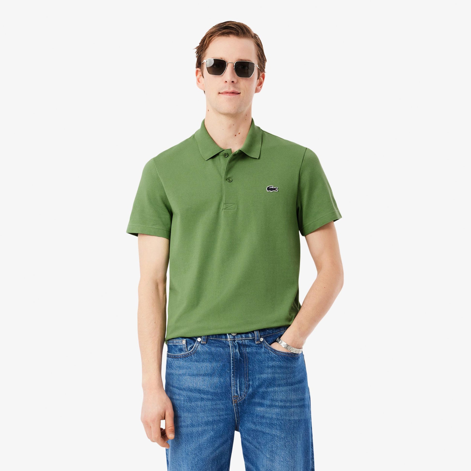 Lacoste Polo Herren - grün, weiß