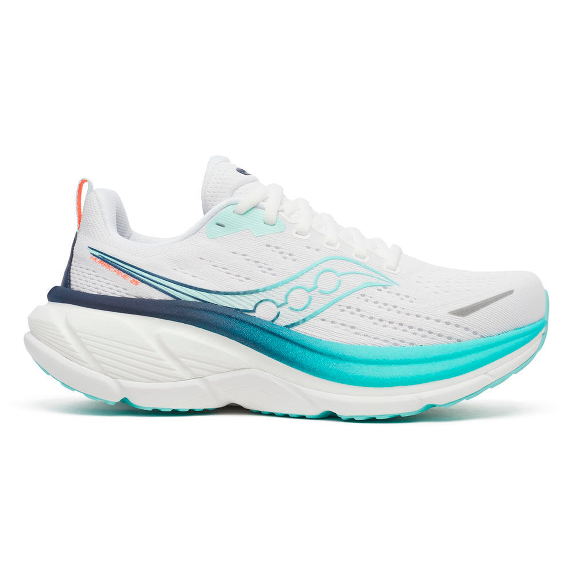 Saucony Hurricane 25 Stability running shoe Women-white, dark blue
