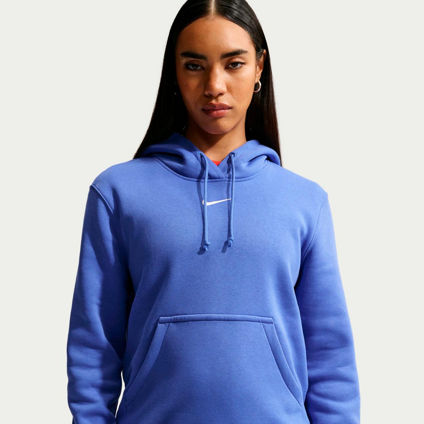 Nike Phoenix Fleece Mid Rise Trainingshose Damen-blau, weiß