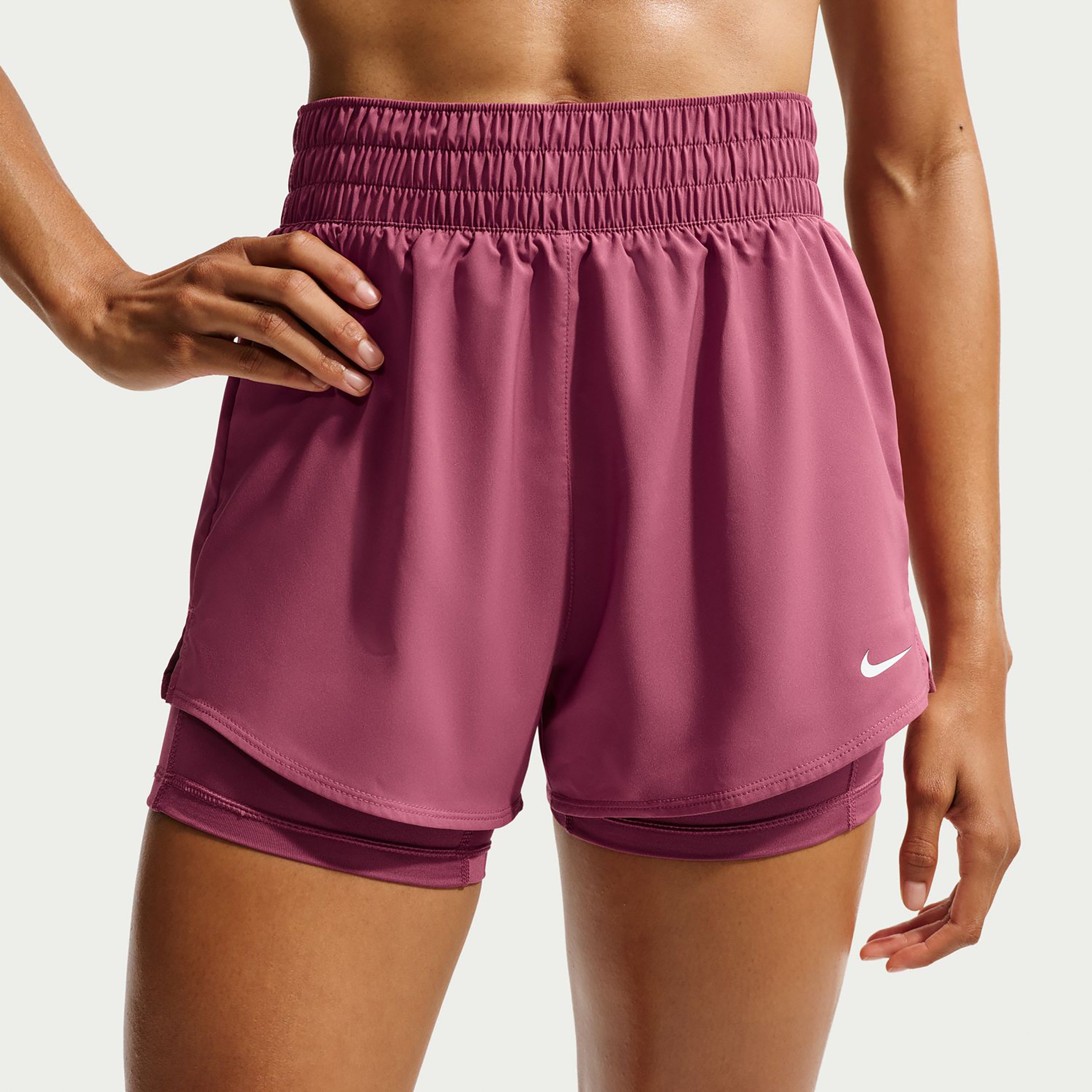Nike Dri-Fit One High Rise 2in1 3in Shorts Damen - mauve