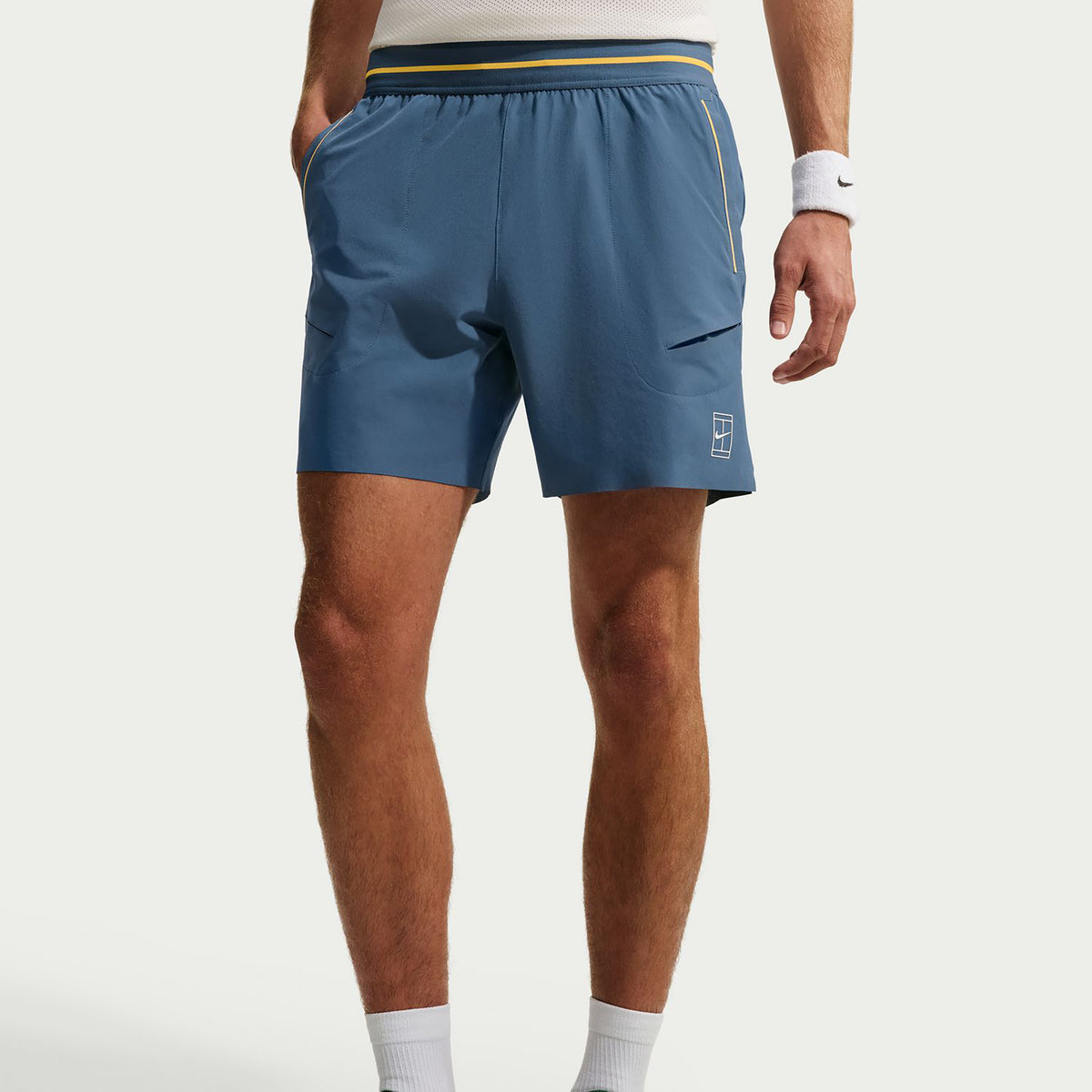 Nike Court Dri-FIT Advantage 6in Shorts Herren - blaugrau, orange